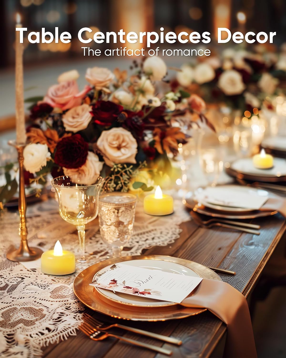 Amagic 12/24/50/100/150 Pack Flameless LED Tea Lights Candles Battery Operated, Electric Fake Tealight Candles for Votive, Halloween, Christmas, Home Decor, Wedding, Table Decor