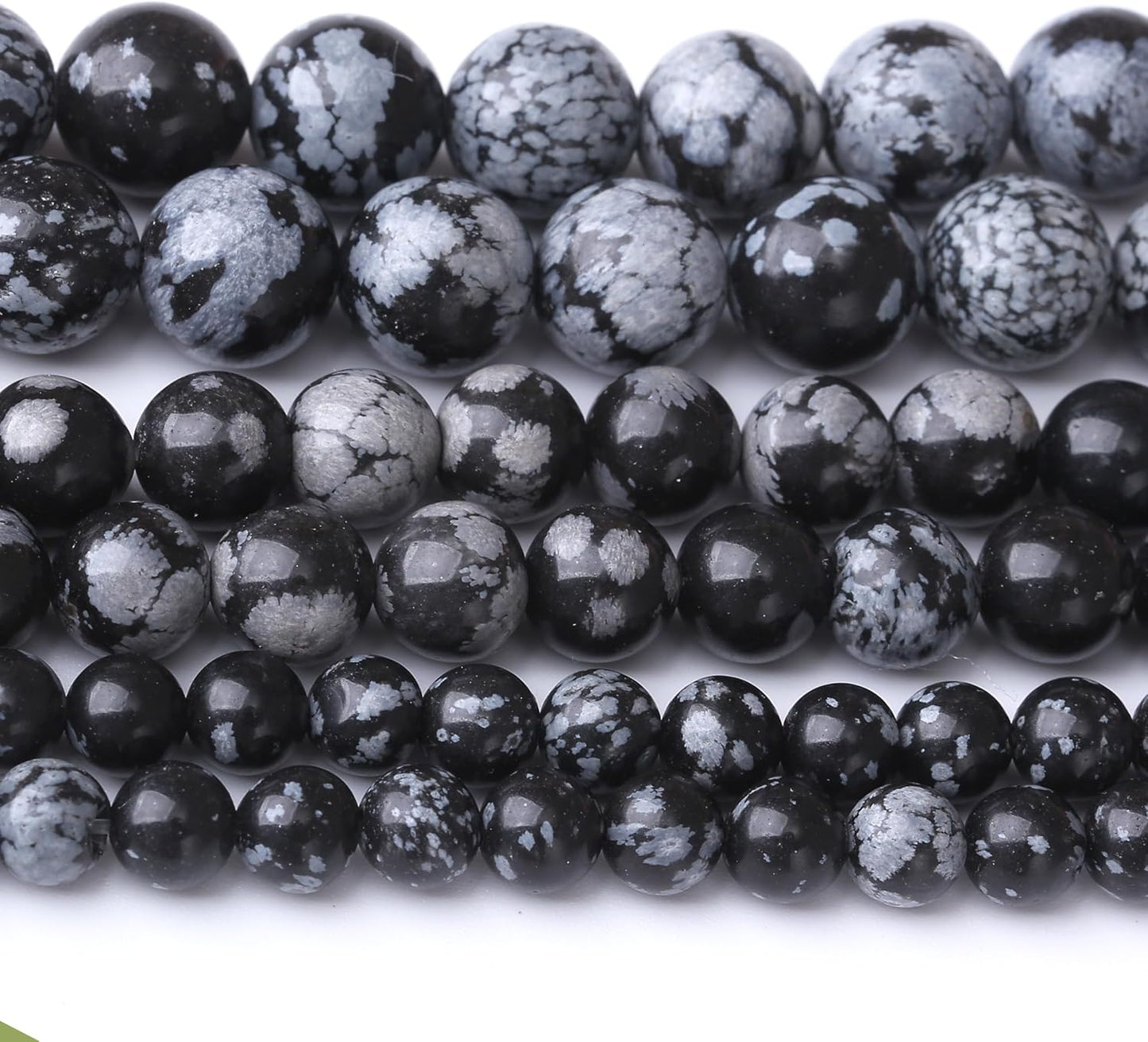 Snowflake Stone Beads for Jewelry Making DIY Craft Gemstone Beads Kit (8mm, 45pcs) Smooth Healing Crystal Beads for Bracelets, Necklaces, Home Decor