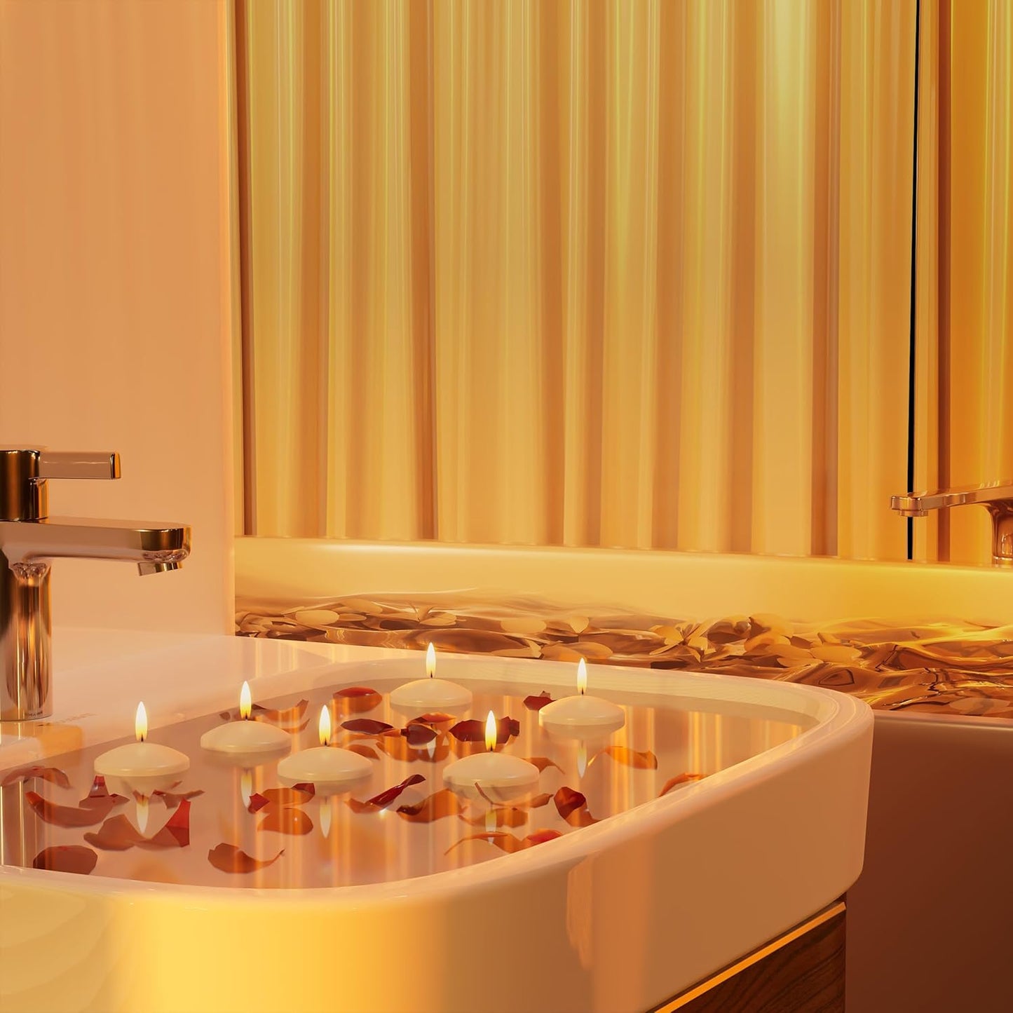 Aignis 24pcs Floating Discs Wax Candles, Burning Time 4+ Hours, 2 Inch Unscented Dripless, White Set for Wedding/Birthday/Celebration/Party/Holiday/Home Décor