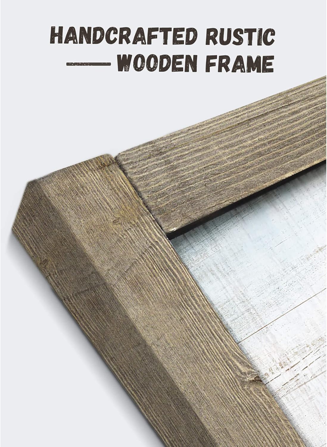 Wooden Barn Landscape Artwork Painting - Rustic Handcrafted Framed Countryside Picture Wall Art for Home Wall Decor