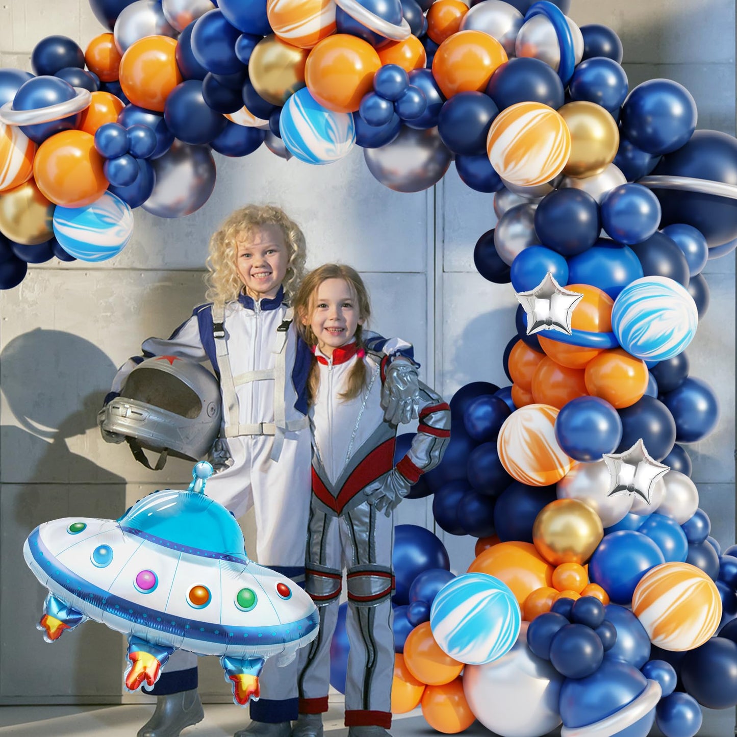 Ouddy Party 142Pcs Outer Space Party Decorations Balloon Garland Kit