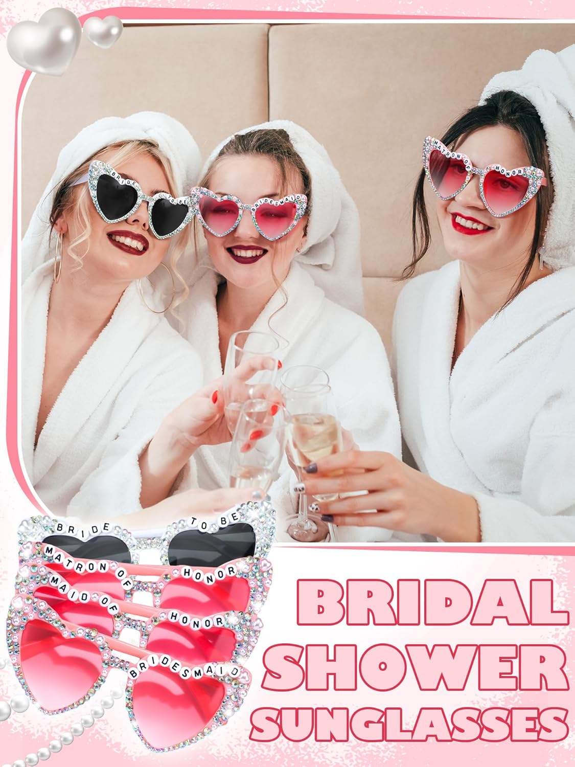 6 Pcs Bride Sunglasses Bachelorette Sunglasses Party Favors for Bridesmaids for Wedding Party Bride to Be Gifts
