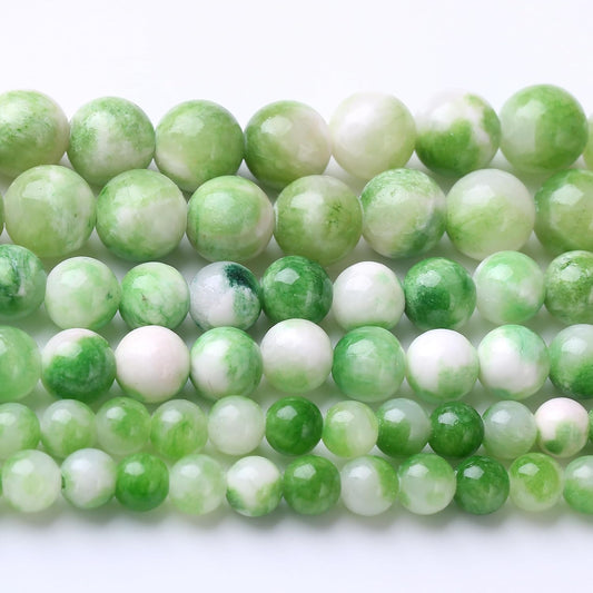 Green Persian Jade Stone Beads Gemstone Round Crystal Energy Jade Beads Stone Beads for Jewelry Making DIY Bracelet Necklace Jewelry Making 1 Strand 15.5inch 45PCS 8MM