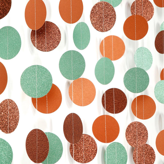 Boho Sage-Green Brown Party-Decorations Streamers-Garland - 52ft Fall Woodland Safari Baby Shower Hanging Paper Banner,Rustic Wedding Birthday Garden Neutral Jungle Halloween ThanksgivingDecor Hugfond