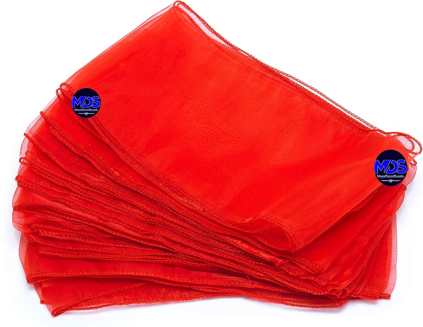 MDS Pack of 125 PCS Organza Chair Sashes Wider Dining Chair Bows Ribbon Tie Back for Wedding Party Birthday Bridal Shower Reception Event Banquet Home Chair Cover Decoration - Red
