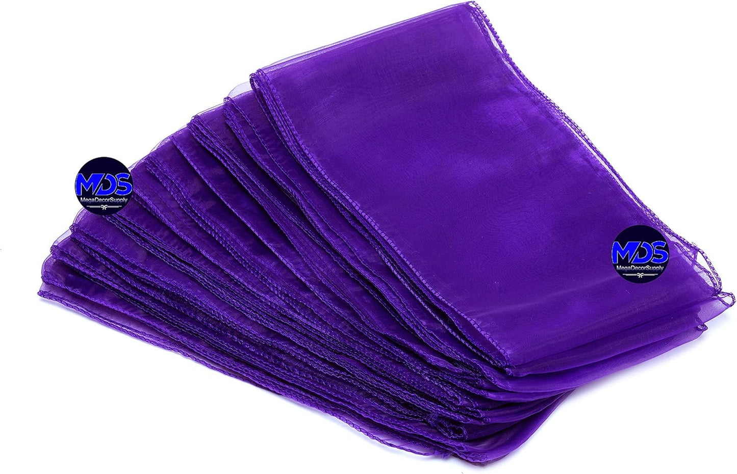 MDS Pack of 25 PCS Organza Chair Sashes Wider Dining Chair Bows Ribbon Tie Back for Wedding Party Birthday Bridal Shower Reception Event Banquet Home Chair Cover Decoration - Purple