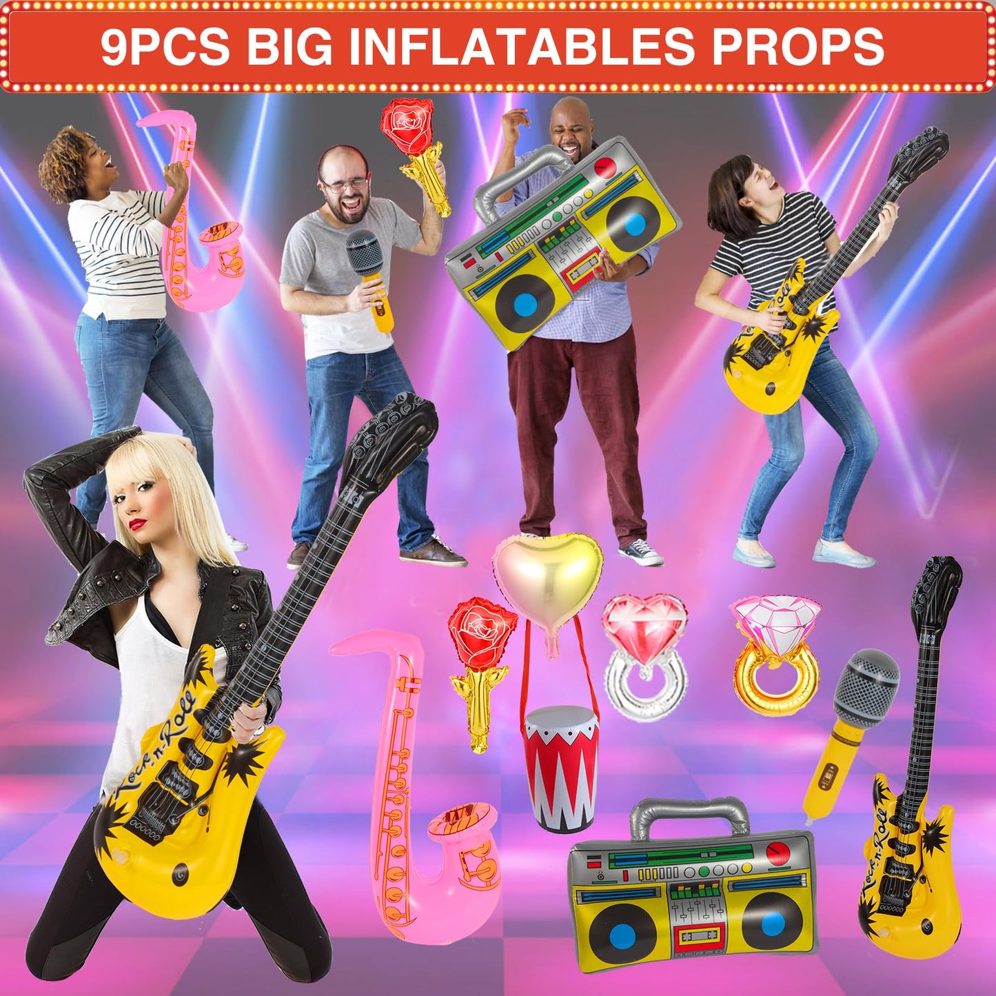 Bulk Opulent Photo Booth Props Set for Adult, Novelty Funny Hats and Glasses, Colorful Wig