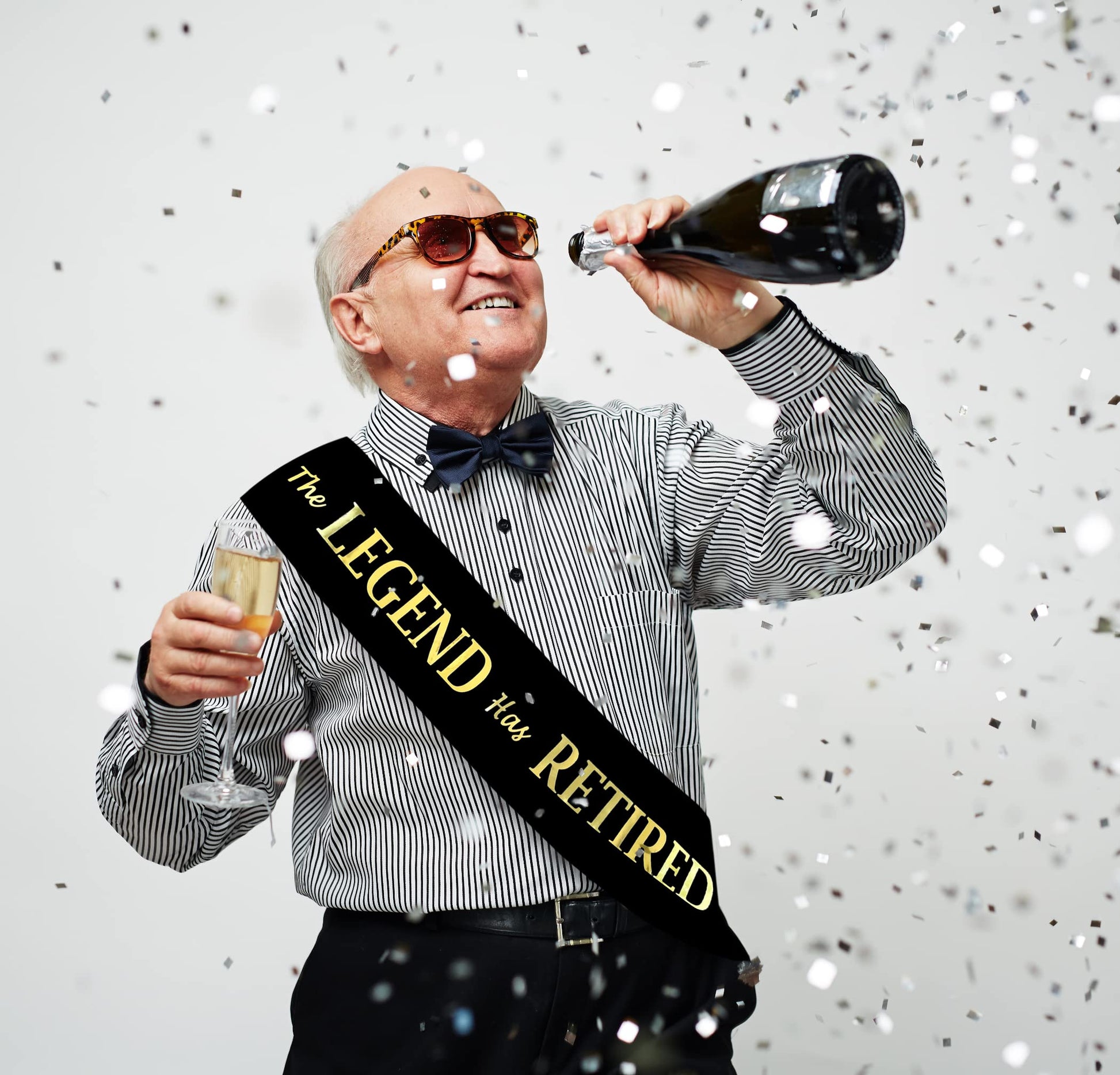 JPACO The Legend Has Retired Sash – Elegant Black and Gold Foil Legendary Sash for Both Women and