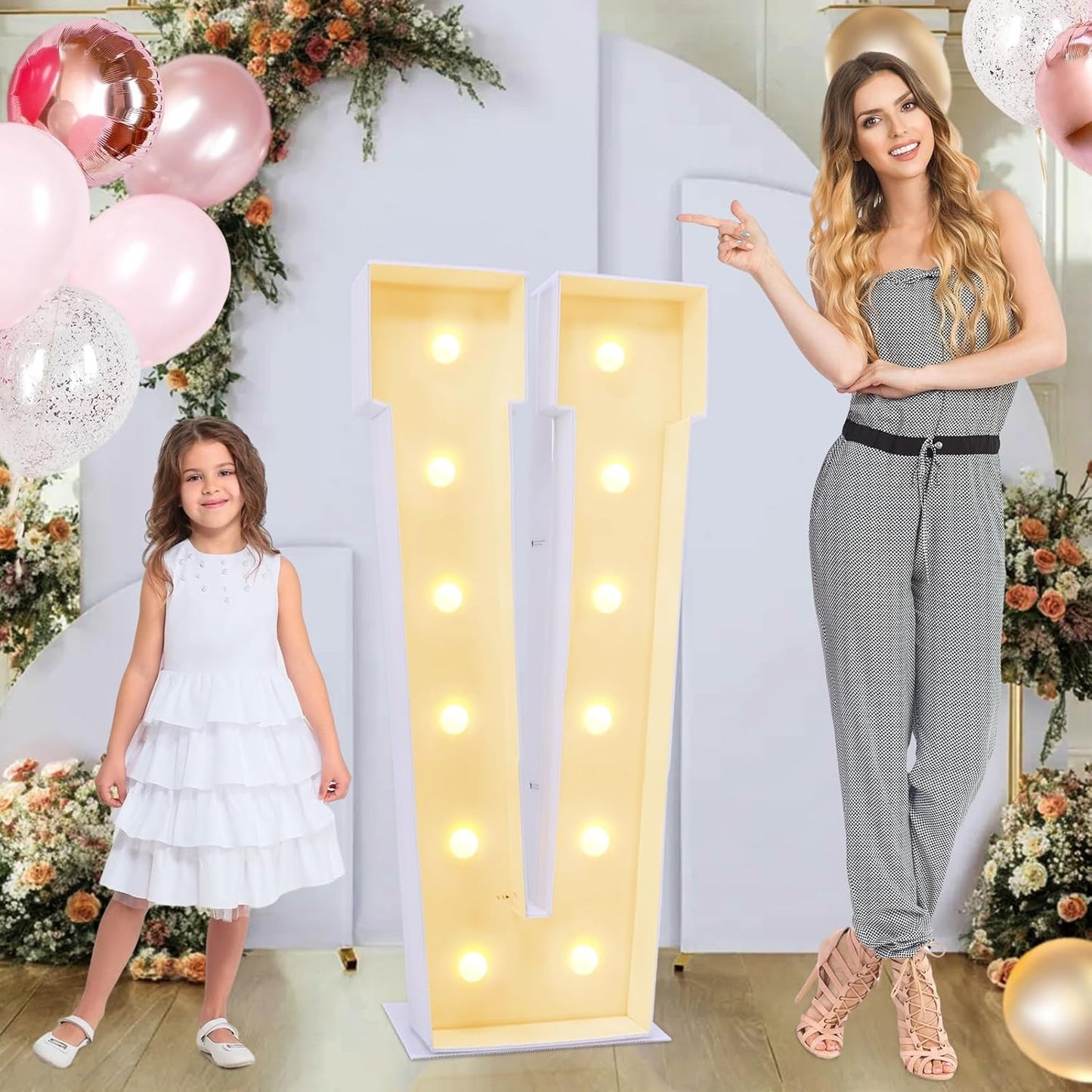 4ft Marquee for Letters V, Large Light up Letters, Multifunctional Large Marquee for Letters 4 Feet Tall for Party Decorations, Letter Balloons, Wedding Decor, Proposal Decorations (Letters V)