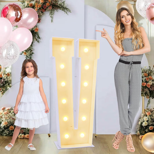 4ft Marquee for Letters V, Large Light up Letters, Multifunctional Large Marquee for Letters 4 Feet Tall for Party Decorations, Letter Balloons, Wedding Decor, Proposal Decorations (Letters V)