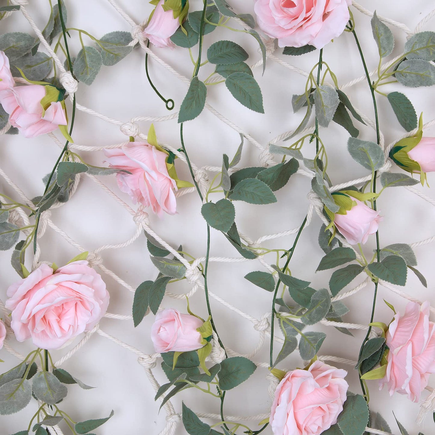 TELDRASSIL 4Pcs(26 FT) Artificial Rose Vine Fake Flower Garland Fake Silk Rose Hanging Vine for
