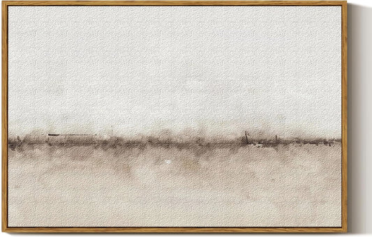 ARPEOTCY Large Framed Canvas Wall Art, 24x36 Inch, Modern Minimalist Abstract Art Prints, Contemporary Neutral Beige Decor for Living Room Hallway Bedroom Fireplace, Sandstone Textured Decor