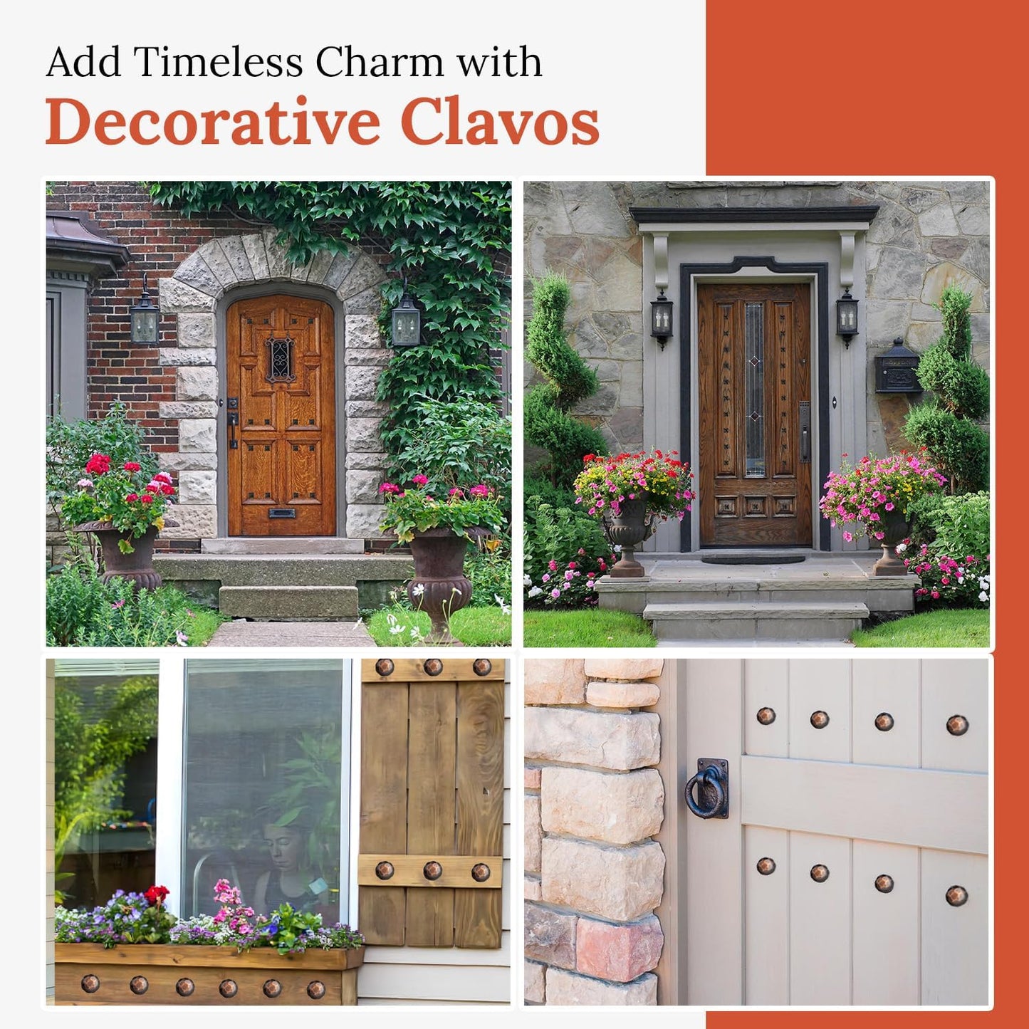 10 Pack 1.25" Round Head Iron Clavos Decorative Nails – Oil Rubbed Bronze – Handmade Rustic Round Fasteners for Farmhouse Shutters, Faux Wood, Barn Doors, Shutters, Gates – Ornamental Wood Accent