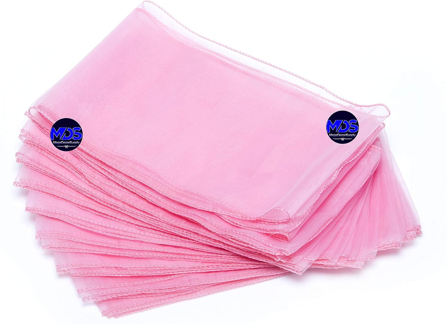 MDS Pack of 125 PCS Organza Chair Sashes Wider Dining Chair Bows Ribbon Tie Back for Wedding Party Birthday Bridal Shower Reception Event Banquet Home Chair Cover Decoration - Blush Pink