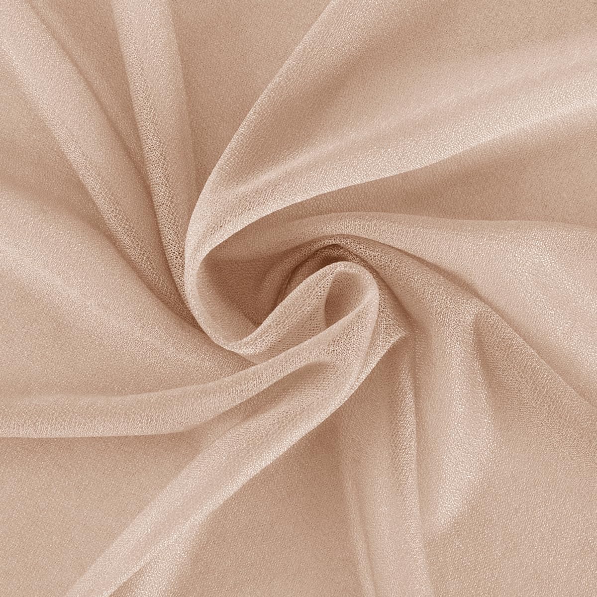 Nude Fall Elegant Arch Draping Fabric 2 Panels Outdoor 29" × 20Ft Sheer Chiffon Curtain Drapes for Wedding Ceremony Birthday Party Garden Brunch