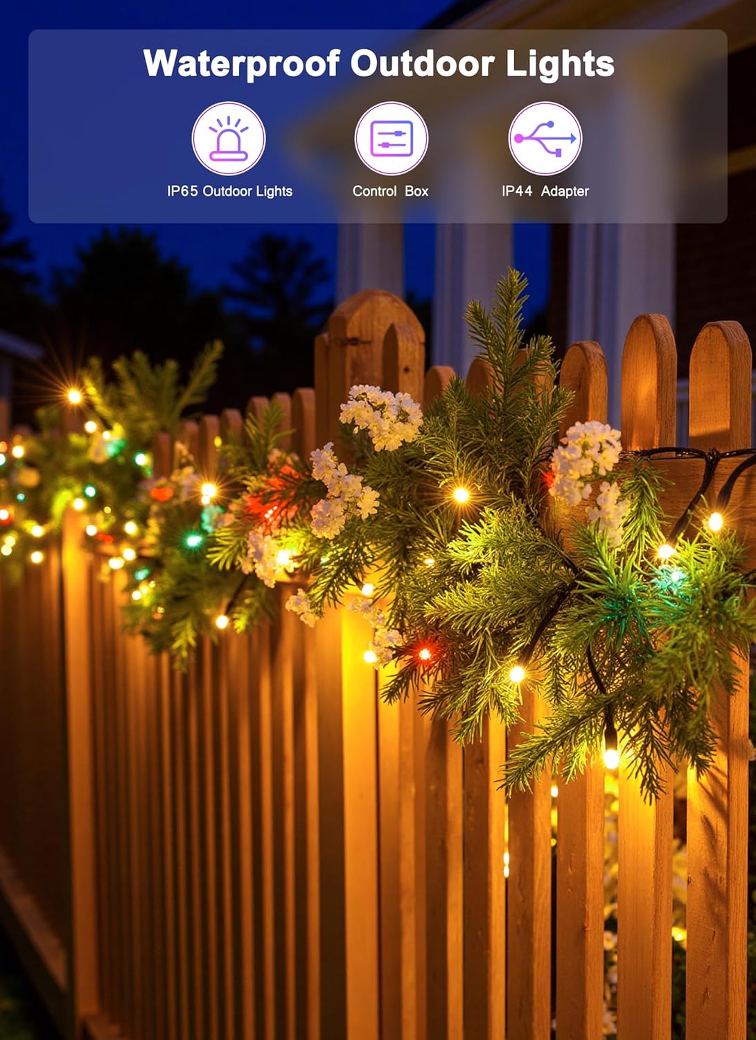 Minetom LED Color Changing Smart RGB Christmas Tree Lights, 198ft 600LED String Lights, 16 Milion Adjustable Colors Fairy Lights with Remote & Timer & Memory Function for Xmas Tree Holiday Party