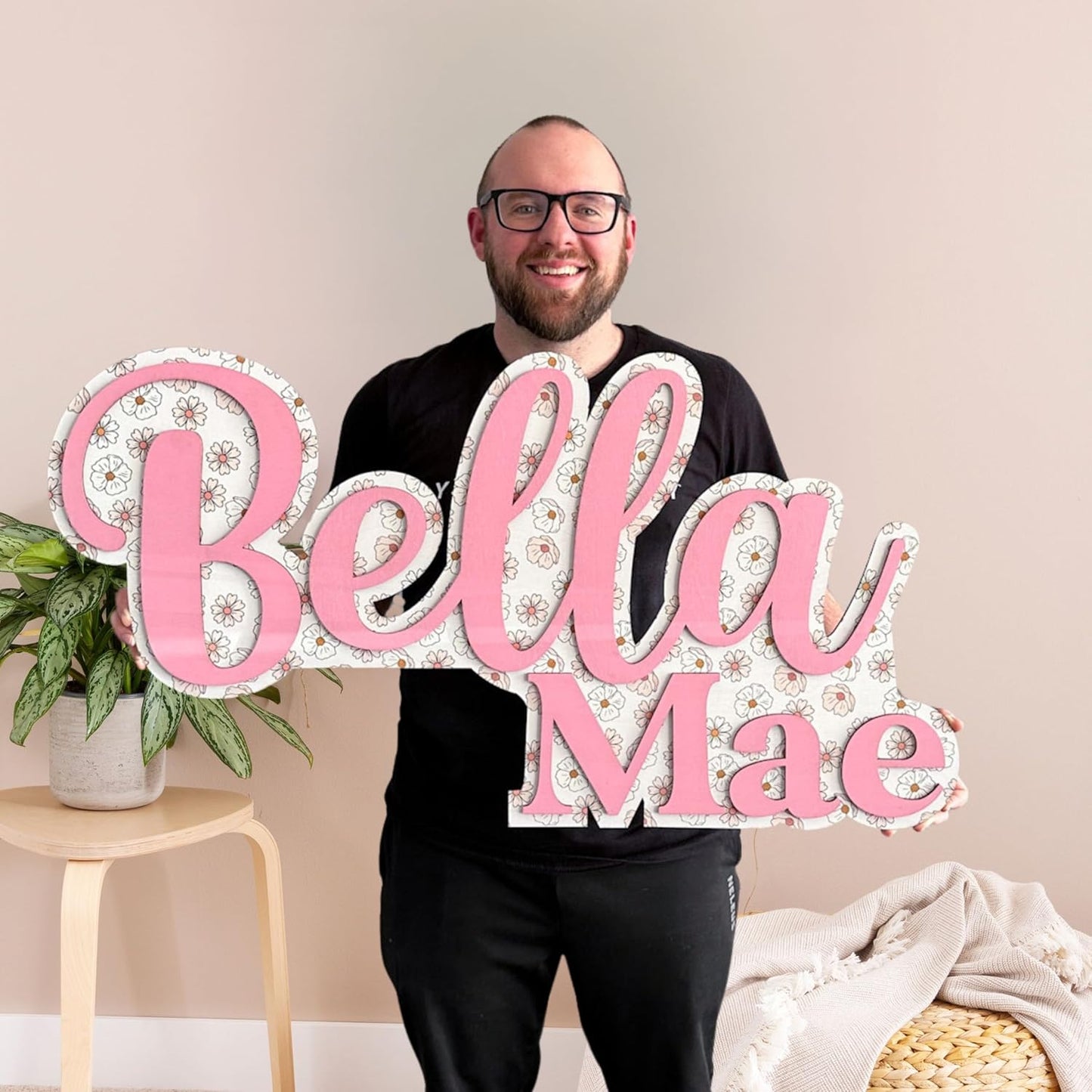 Nursery Name Sign - Name Signs For Kids Room - Wood Name Signs For Nursery - Custom Wood Name Sign - Personalized Baby Gifts - Wooden Name Sign - Large Wooden Letters