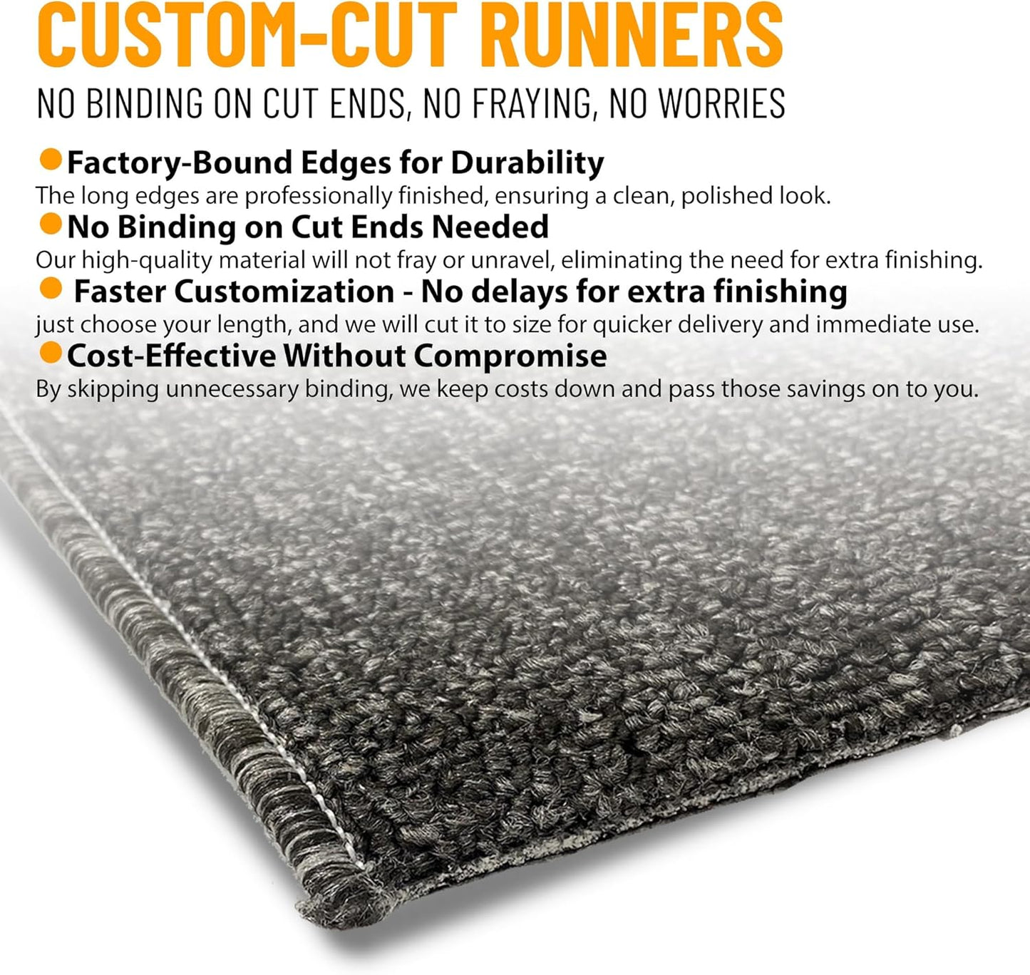 Ottomanson 2'7" x 24' Ultra-Thin Hallway Runner Rug - Durable Non-Slip Carpet for High-Traffic Areas - Fits Under Doors for Seamless Entry - Ideal for Kitchen, Entryway, Bedroom & Living Room, Black