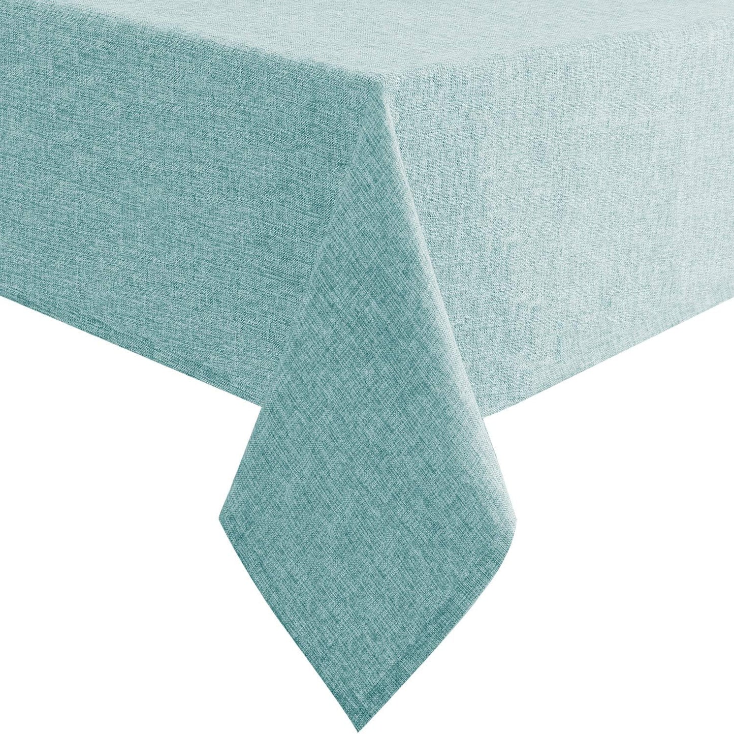 Hiasan Faux Linen Square Tablecloth - Wrinkle and Stain Resistant Washable Table Cloth for Kitchen Dining Room Holiday Table Cover for Party Dinner, Aqua, 60 x 60 Inch