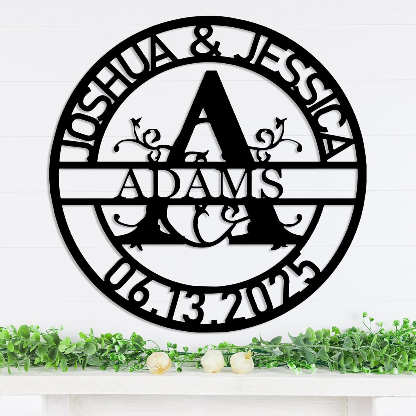 Personalized Metal Name Signs, Split Letter Monogram Wall Decor, Custom Last Name Sign, Family Name Sign for Outdoor, Personalized Wedding Gift, Garden Decor, Metal Wall Art, Housewarming Gift