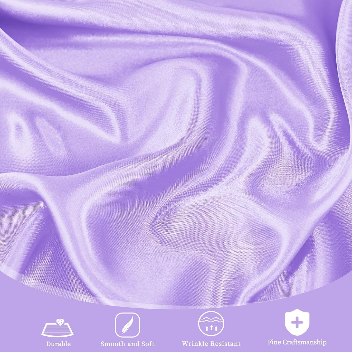 fani 12 Pack 120 Inch Lavender Satin Tablecloth - Silky Round Tablecloth Overlay Smooth Fabric Table Cover, Bright Table Decoration for Wedding Party Banquet Events Restaurant Kitchen Dining