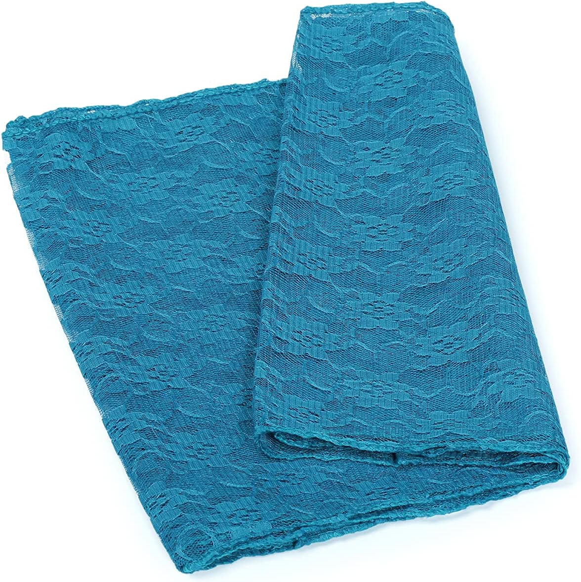 MDS Pack of 15 Wedding 12 x 108 inches Lace Table Runner for Wedding, Decorations for Birthday Parties, Banquets, Graduations, Engagements, and Runners fit Rectangle, Round Table- Dark Teal
