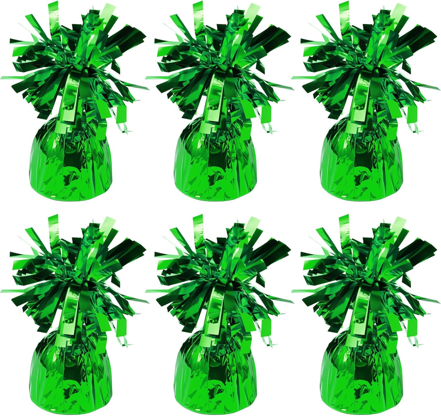 6 Pack Green Balloon Weights Metallic Holder Anchors Balloon Holder Weights for for Birthday 2025 Graduation Party Christmas Wedding Celebration Decoration (Green)