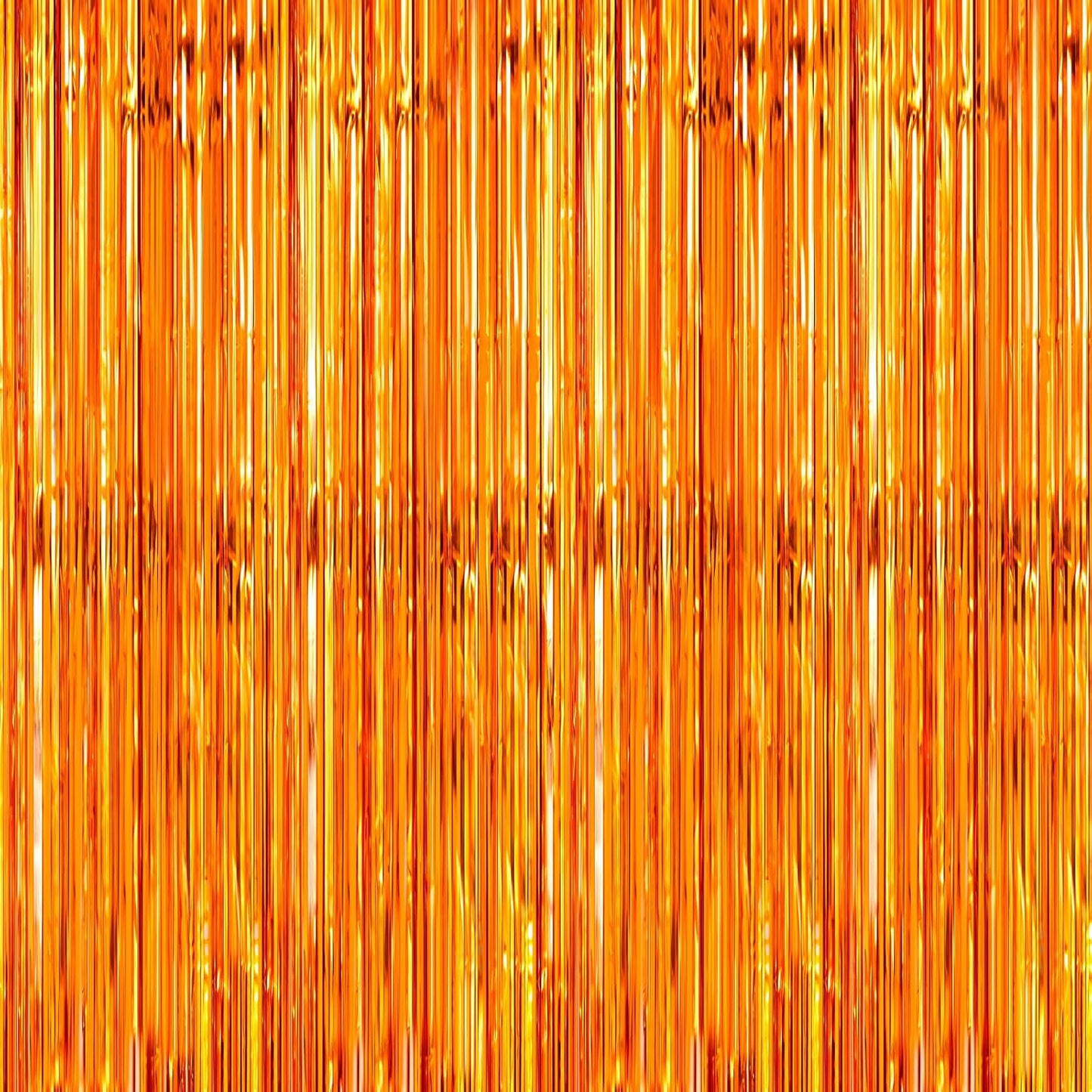 2 Pack Orange Foil Fringe Curtains Streamers Party Decorations 3.3 x 8.2 ft, Pink Tinsel Curtain Fringe Backdrop for Parties, Door Fringe Birthday Streamers, Barbie Backdrop Birthday Party Decorations