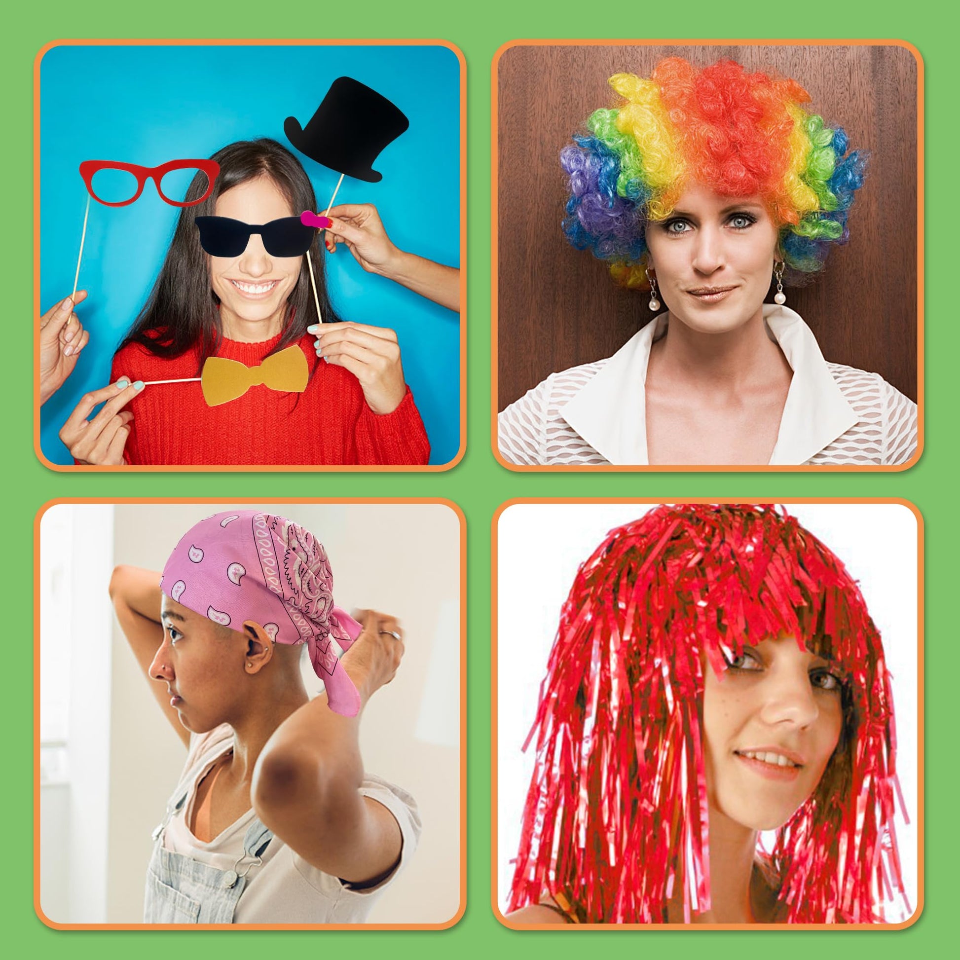 69PCS Colorful Photo Booth Props Set Novelty Funny Hats Wigs Glasses Props Sign Perfect for