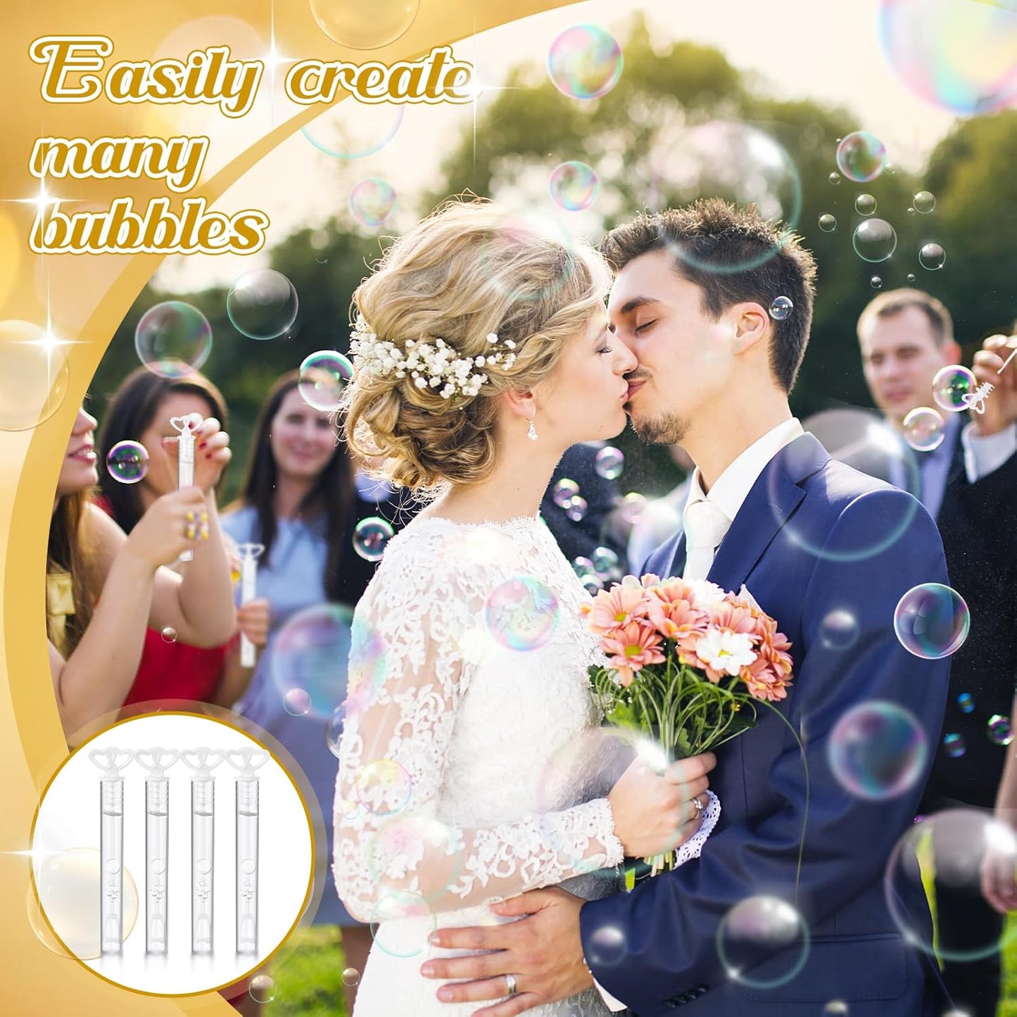 150 Pcs Bubble Wands Bulk for Wedding Party Mini Heart Wand with Bubble Solution for Wedding Bridal Showers Valentine Anniversary Graduation Birthday Supplies(White,Double Heart)