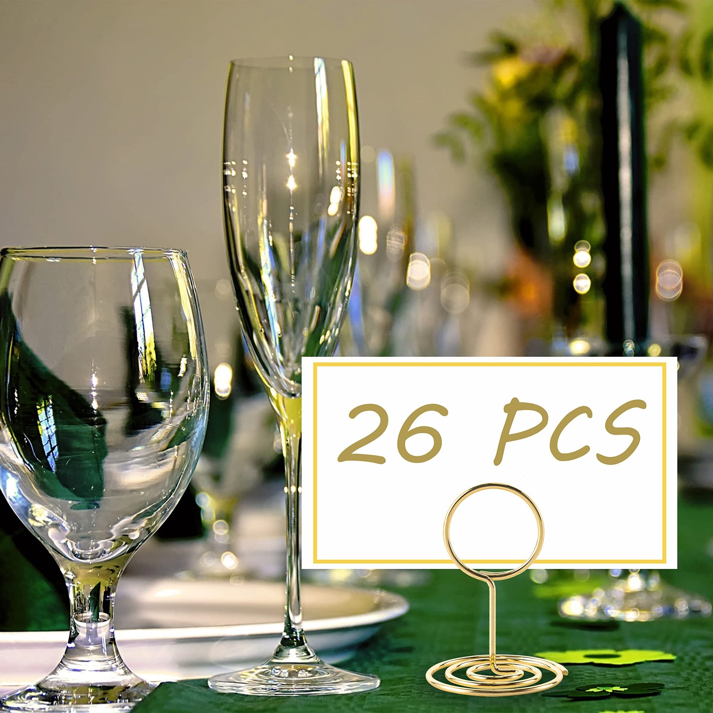 Table Number Holders, 26PCS Place Card Holder, Photo Holder (2" Gold)