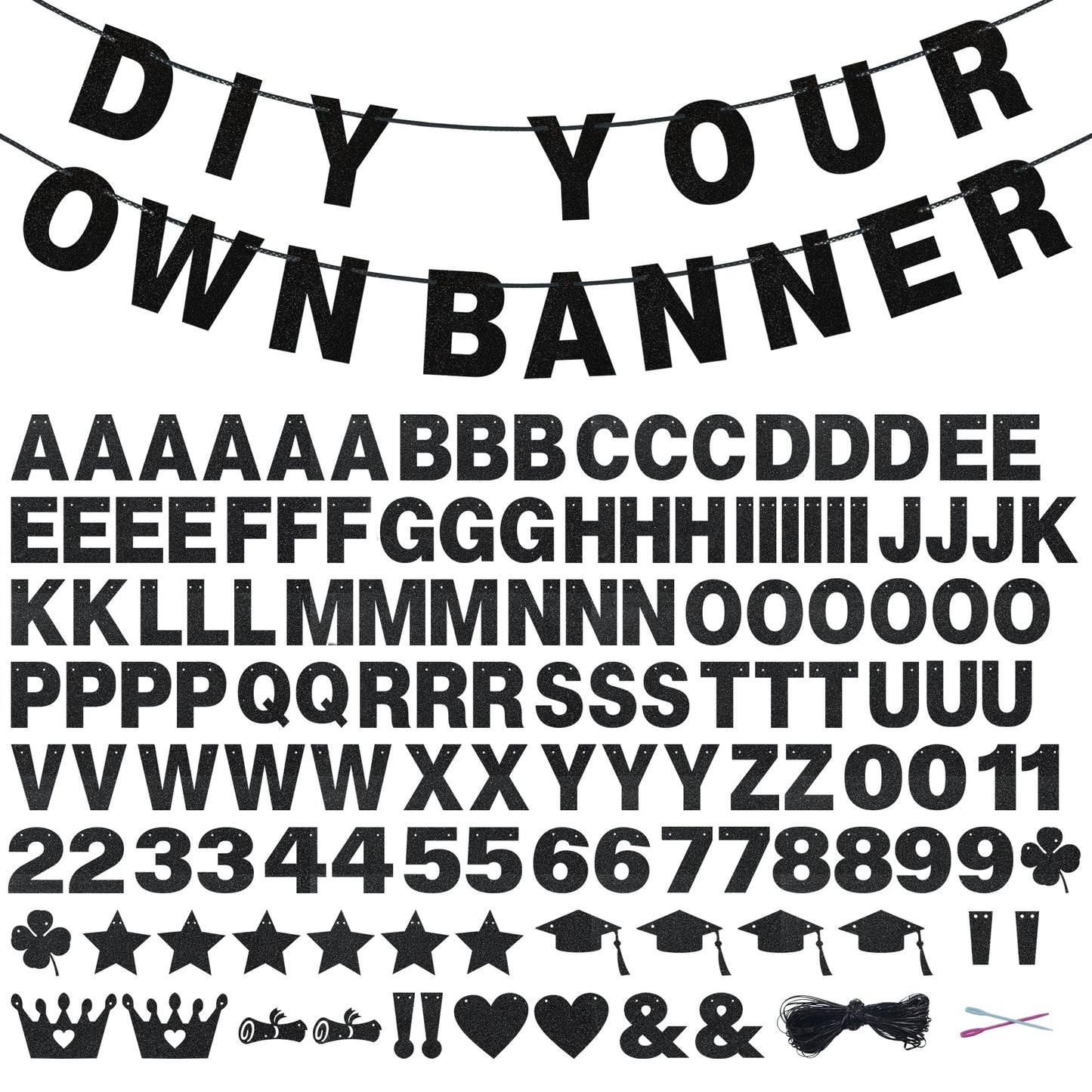 131 PCS Custom Banner DIY Letter Banners Personalized Banner for Birthday