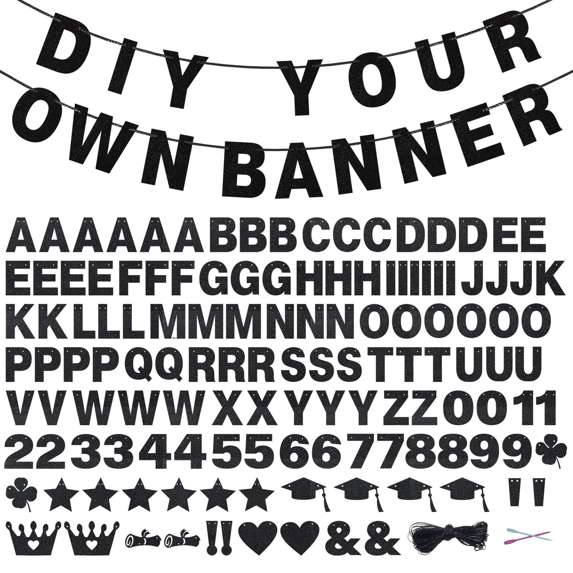 131 PCS Custom Banner DIY Letter Banners Personalized Banner for Birthday