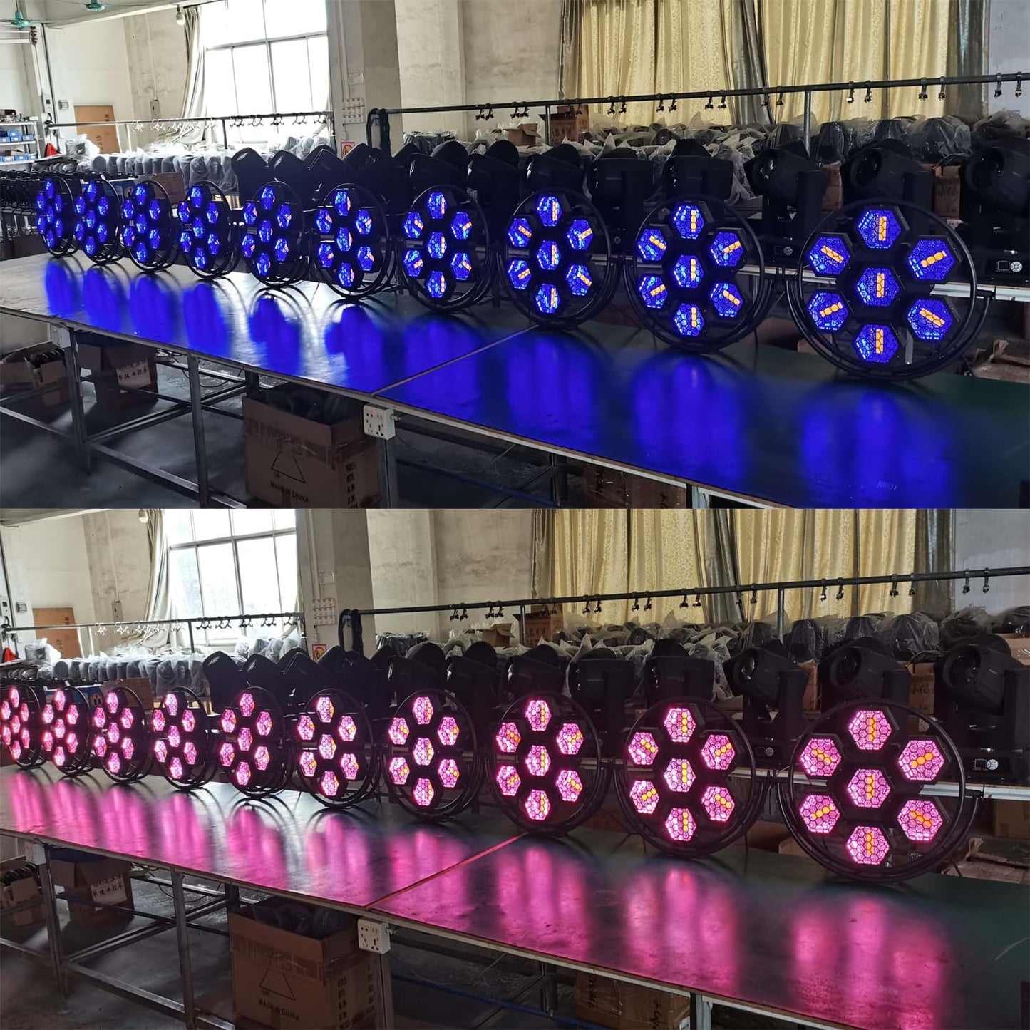 JUNMAN 7 Head Led Retro Background Effect Light DJ Disco Stage Lights 1pc Pack