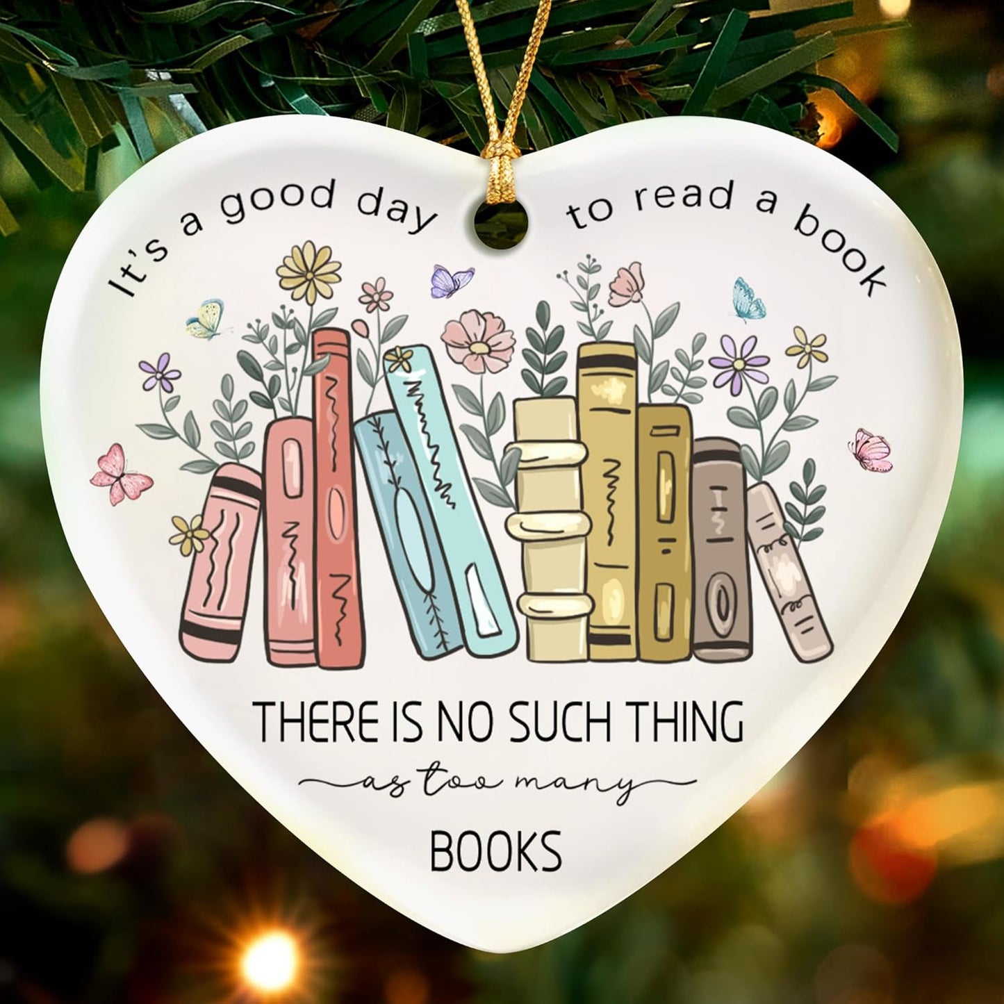 Book Lovers Ornament 2025, Gift for Book Lovers,Christmas Ornaments for Christmas Tree, Book Club Decorations,Christmas Hanging Ornaments 2025