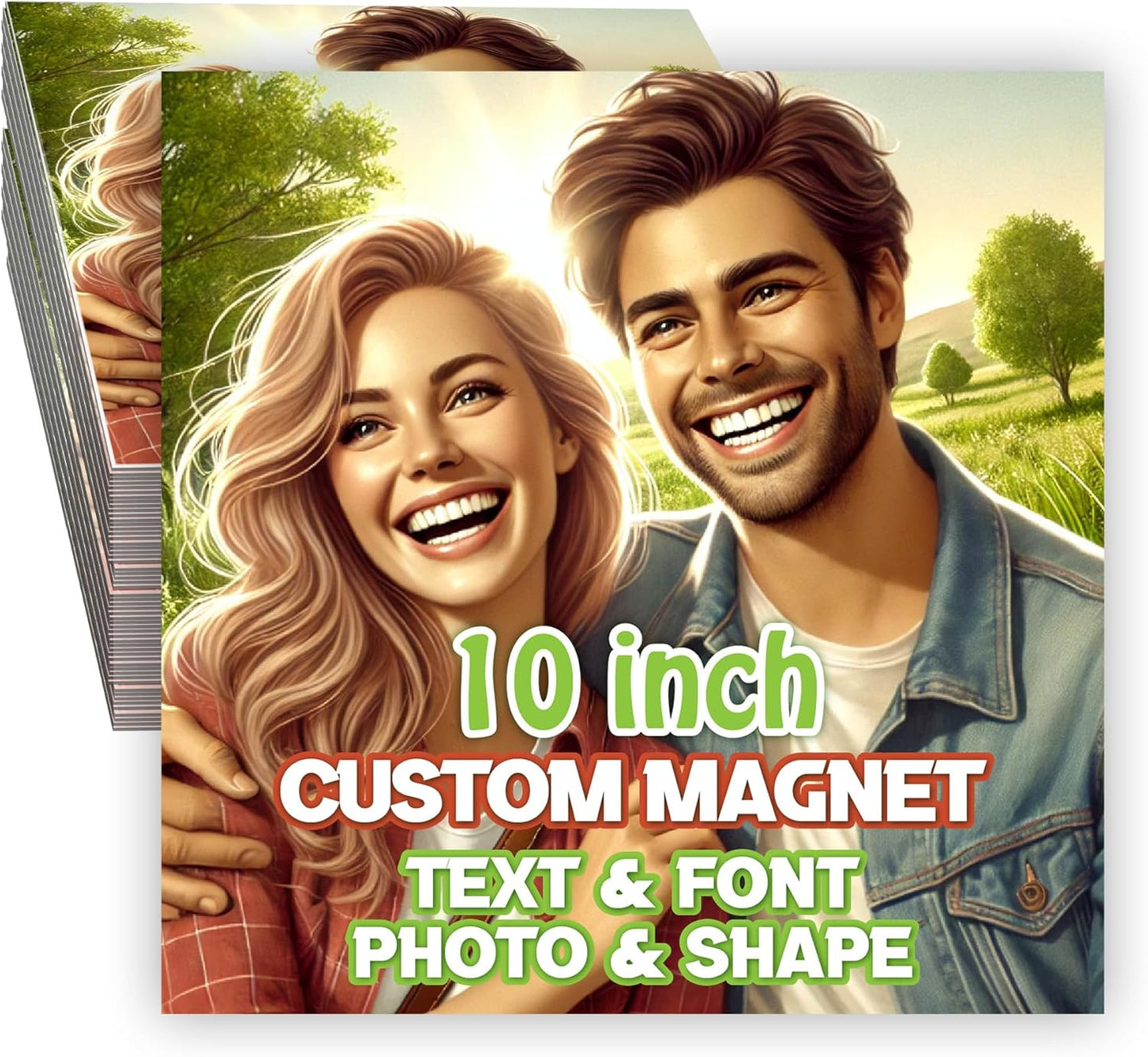 KETABAO – 10" Personalized Car and Refrigerator Square Photo Magnets - Create Customized Photo Magnets for The Office and Kitchen