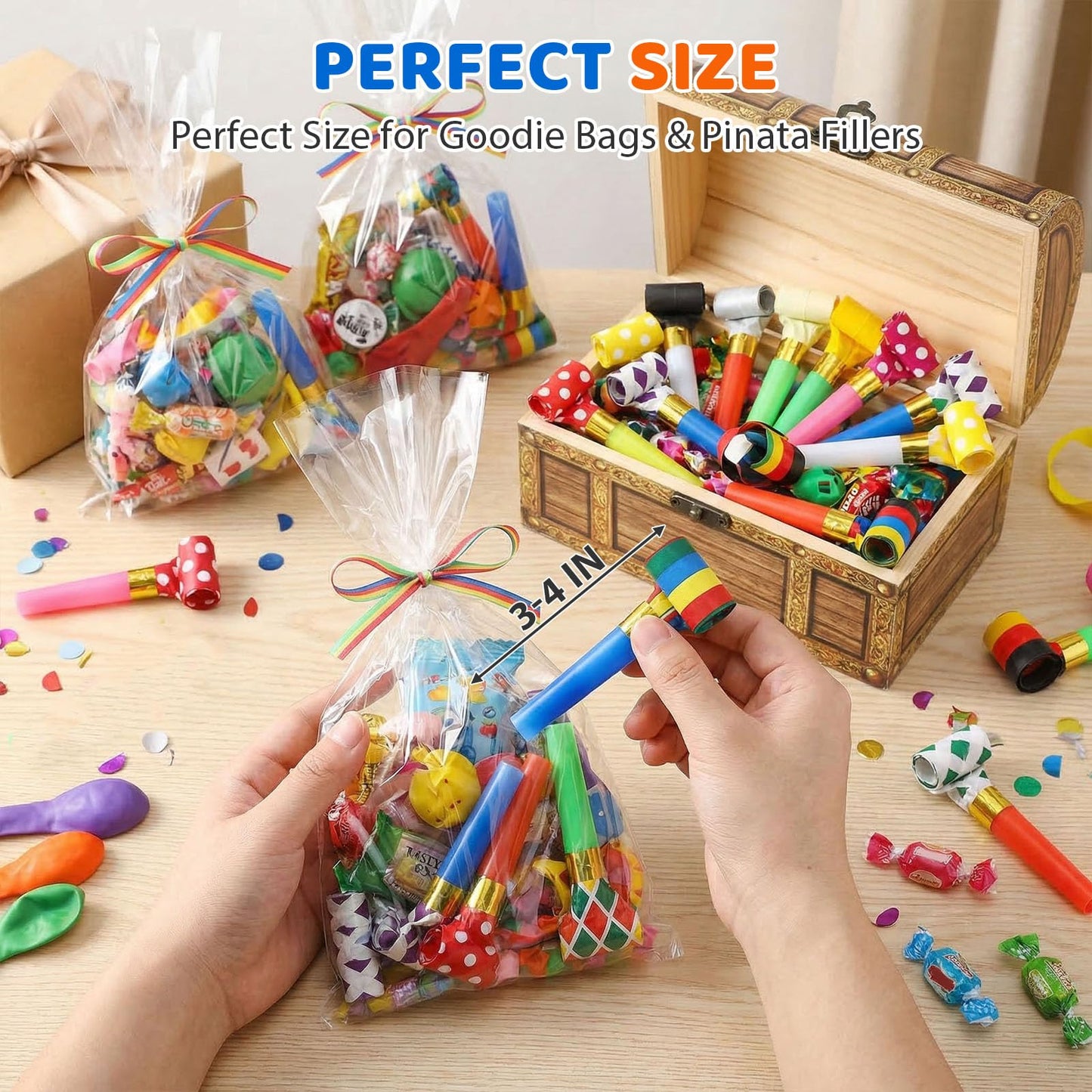 Koogel 100 PCS Party Blowers Bulk for Party Favors, Birthday Noisemakers
