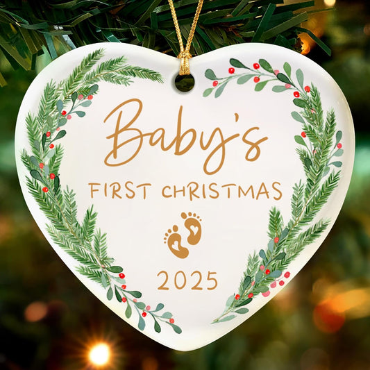 Baby's First Christmas Ornament 2025,Babys First for Girl,Boy Crystal Glass Ornaments with Box Newborn Gifts Keepsak
