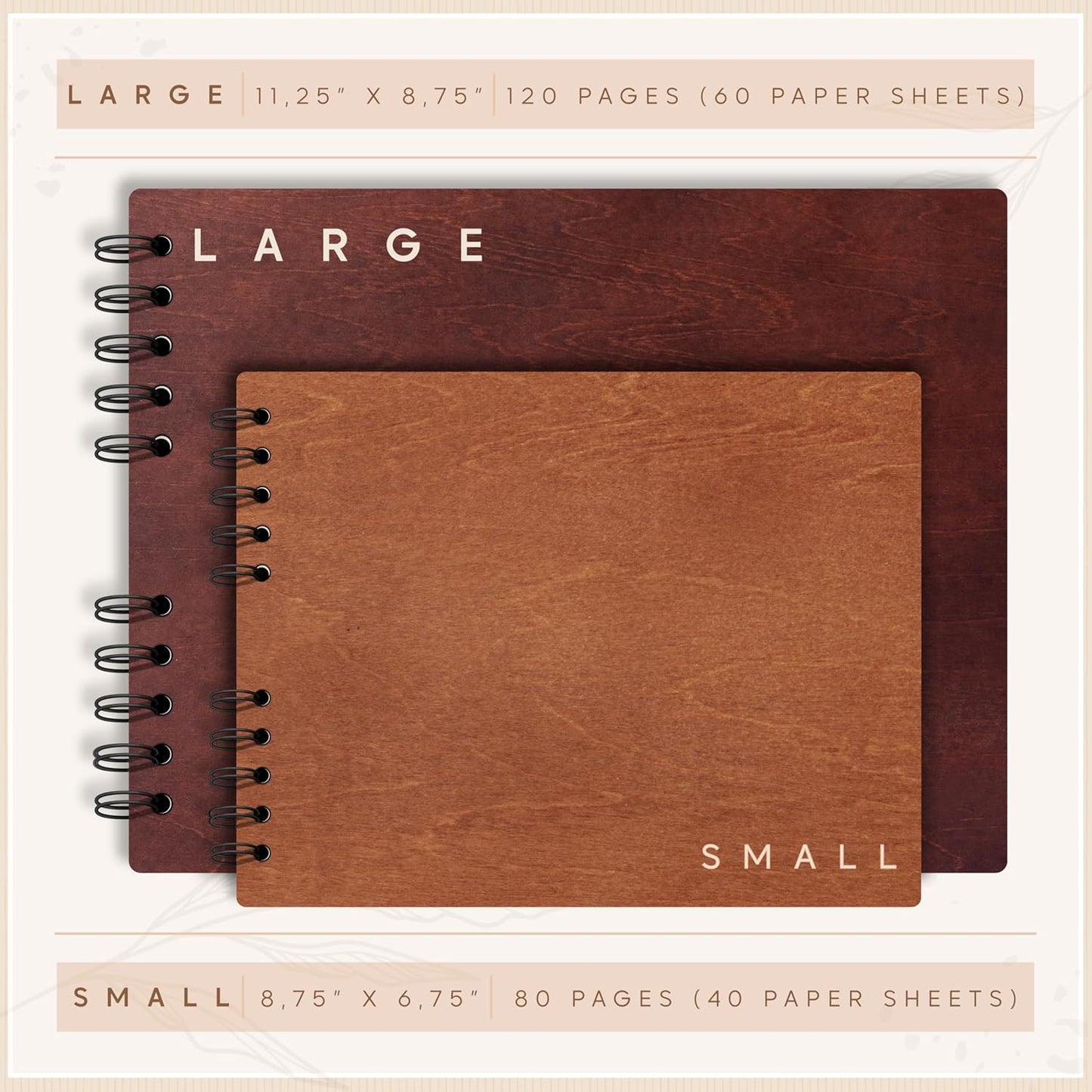 Personalized Wood Wedding Guest Book - 5 Colors/Finishings, 2 Sizes, 12 Designs - Wood Wedding Decorations, Guest Book Signs for Wedding Reception (DESIGN 5)