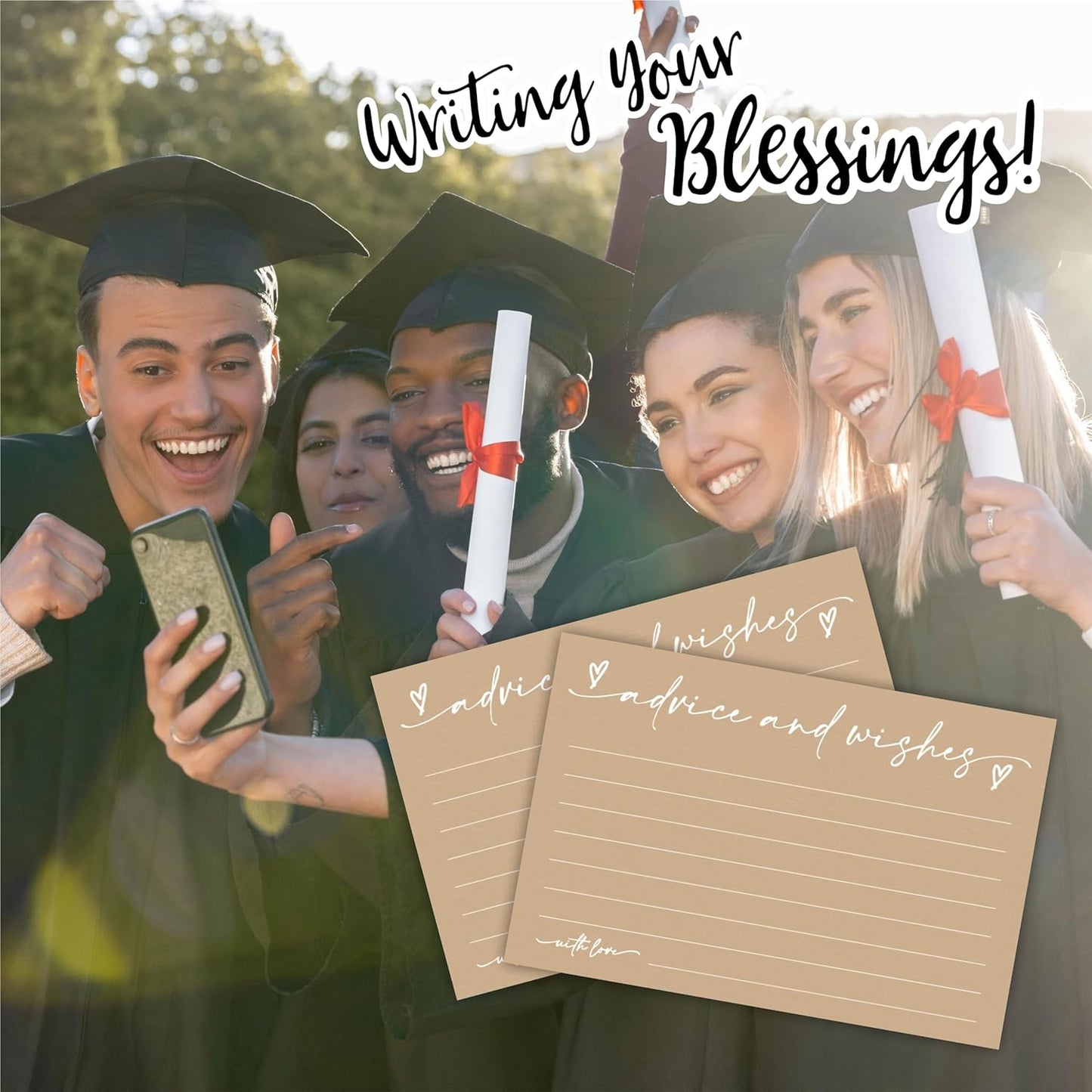 30 Advice & Wishes Cards - Minimalism Brown - Double Sided Fill-In Advice Cards For Bridal, Wedding, Graduate Party, Mr & Mrs, Retirement, Baby Shower, Party Favor & Supplies - A03