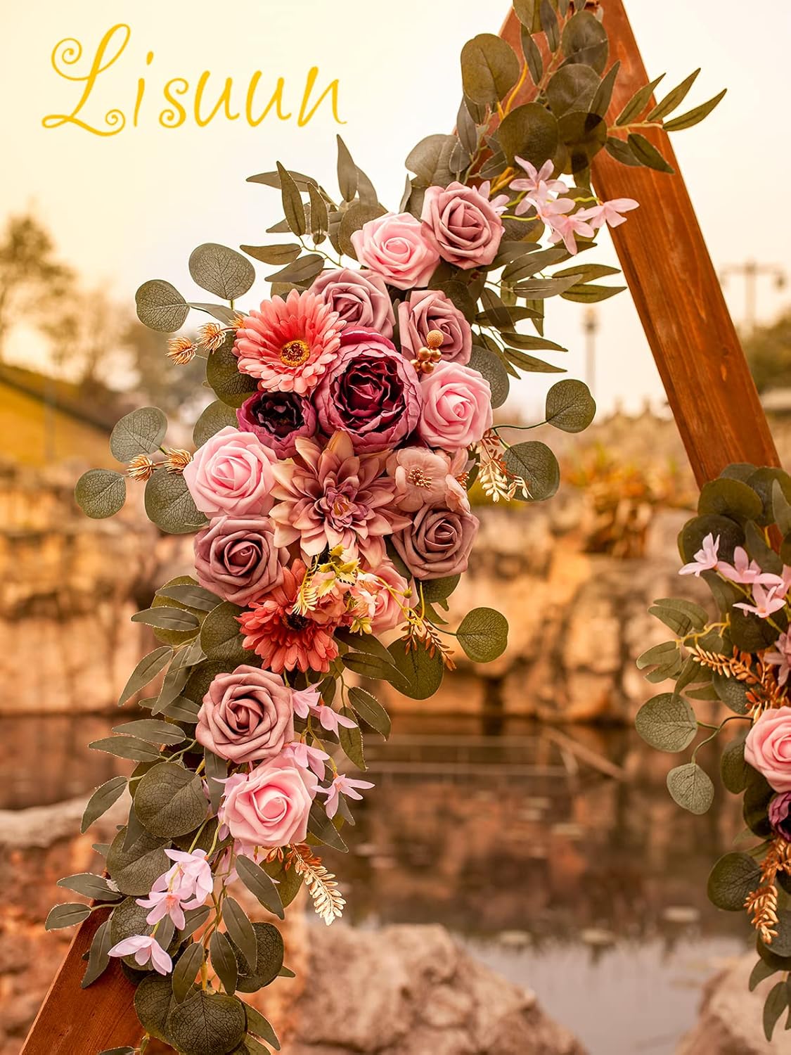 Wedding Arch Flowers, Artificial Flowers for Decoration, Large Flower Swag for Boho Styles Wedding Ceremony Floral Decor - Pack of 2