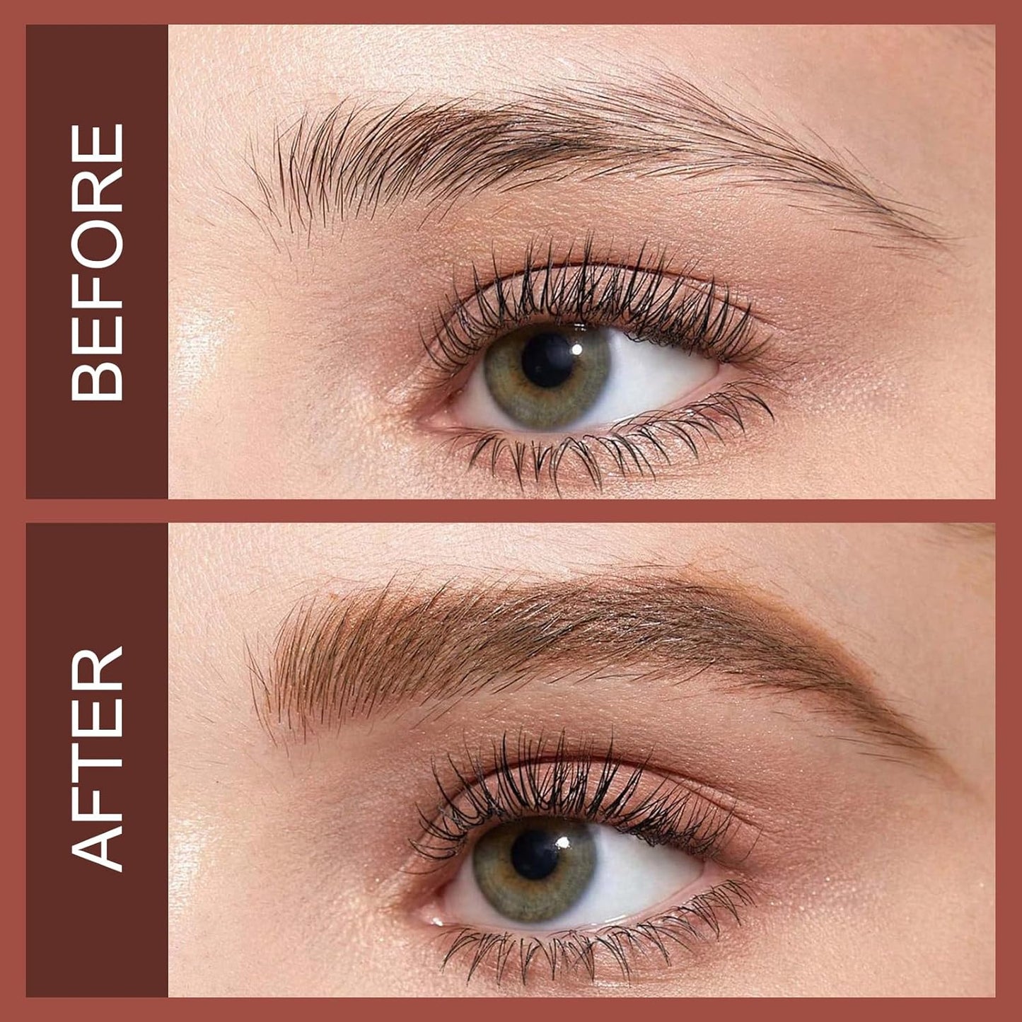 Boobeen Waterproof Eyebrow Pencil with Pomade, Brow Gel with Dual-ended Brush, Long-Lasting Natural Hair-Like Brows for All Skin Tones, Brown