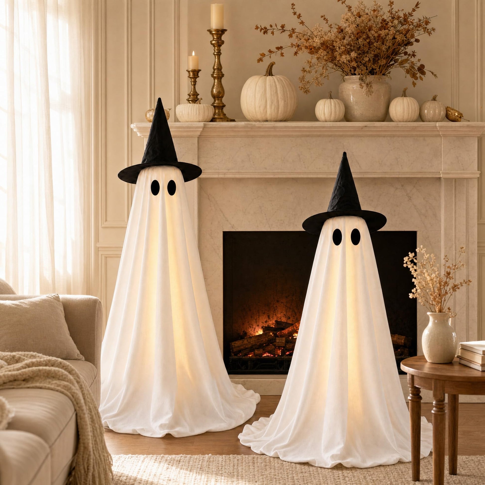 Halloween Decorations Indoor 2 Pack Light Up Ghosts