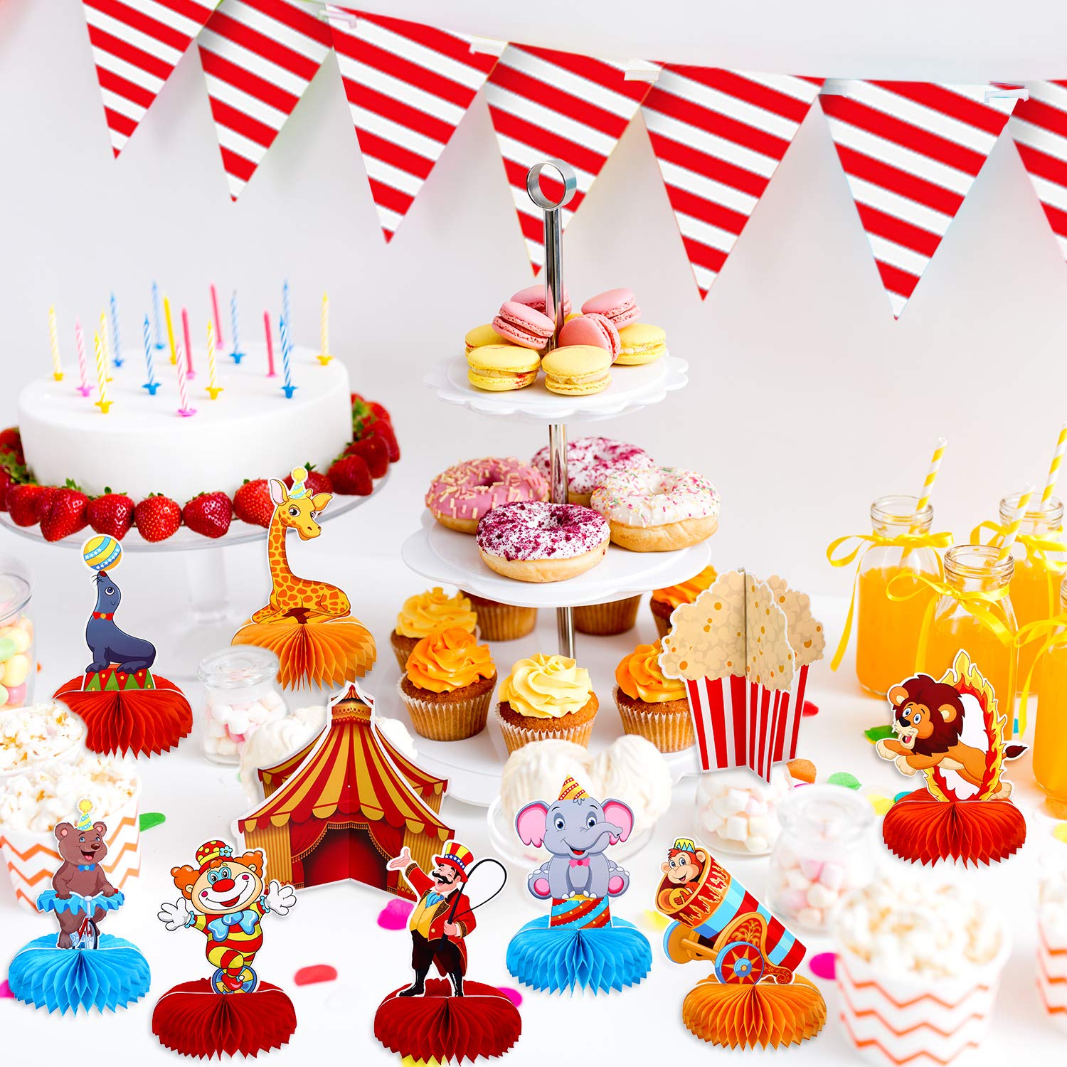 10 Pieces Carnival Party Decorations Circus Theme Party Decorations Carnival Centerpieces for