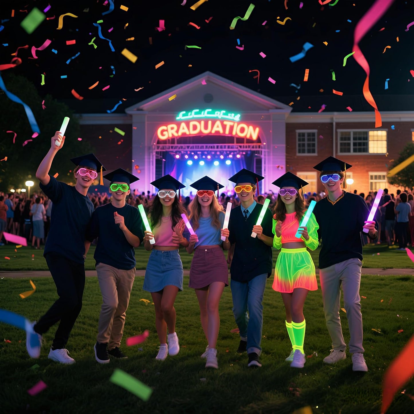 42 Packs LED Glasses 7 Neon Colorsï¼?2 NEW Neon Colors Added ）glow in the dark party supplies Favor for Kids Adult Glow sticks Light Up Glasses fit Holiday Birthday Valentine's Day Halloween Christmas