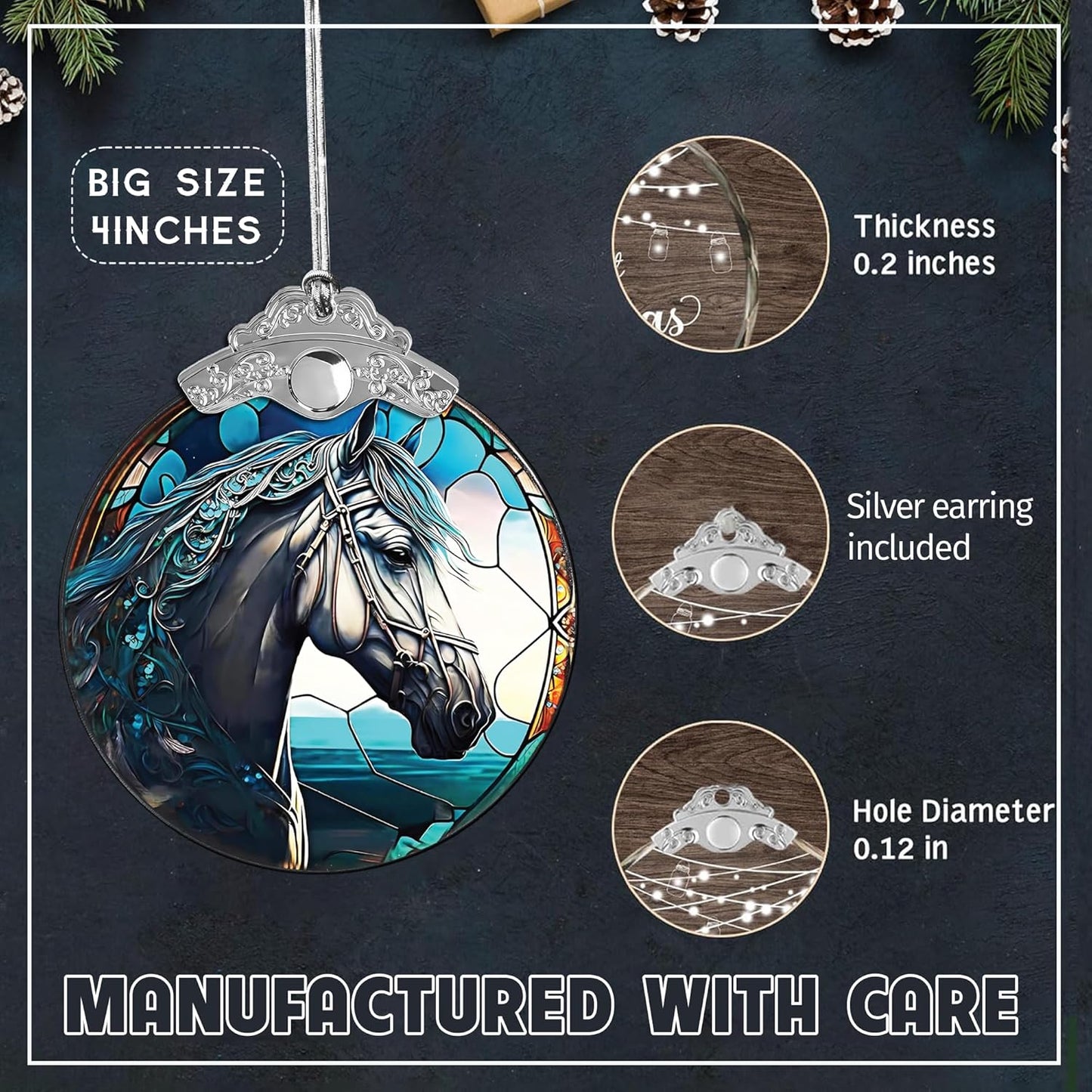 Stained Glass Effect Ornament, Women’s Christmas Keepsake, Funny White Elephant Idea, Holiday Decoration, 2025 Christmas Ornament, Faith-Based Christian Piece