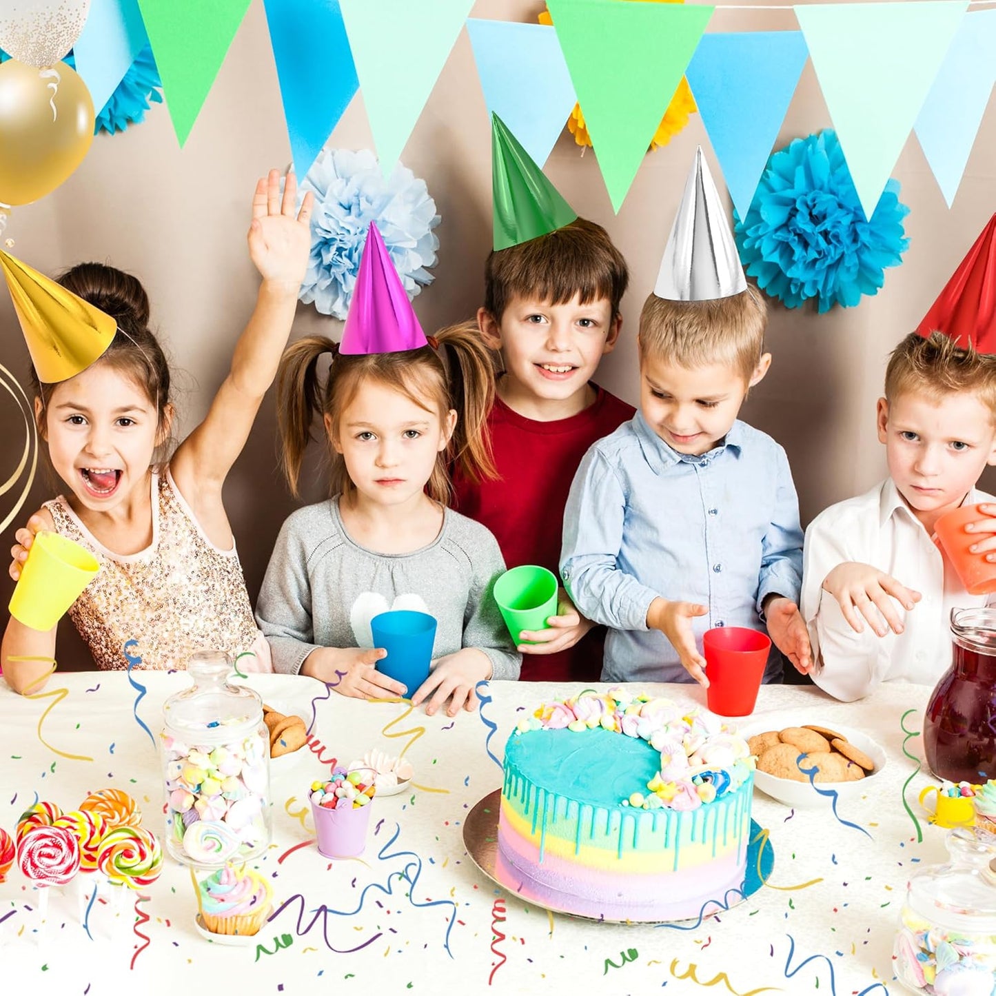 CANREVEL 12 PCS Party Hats for Kids and Adults, Party Headwear, Happy Birthday Hats, Birthday Party Decorations