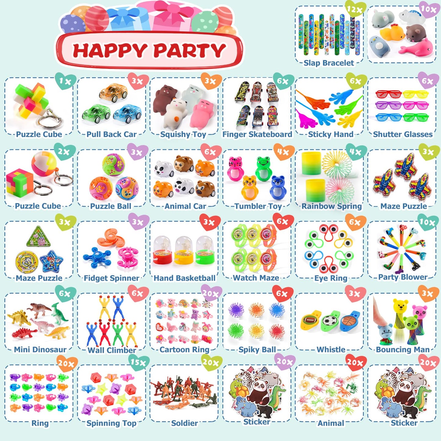300 PCS Party Favor for Kids Goodie Bags Stuffers, Treasure Box Prizes Toys