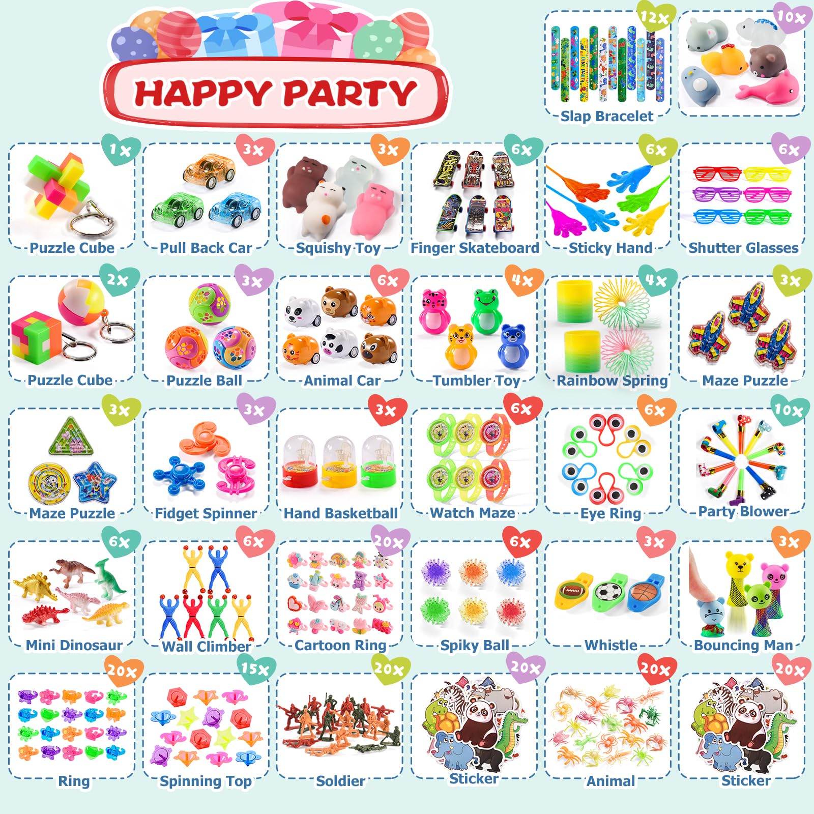 300 PCS Party Favor for Kids Goodie Bags Stuffers, Treasure Box Prizes Toys