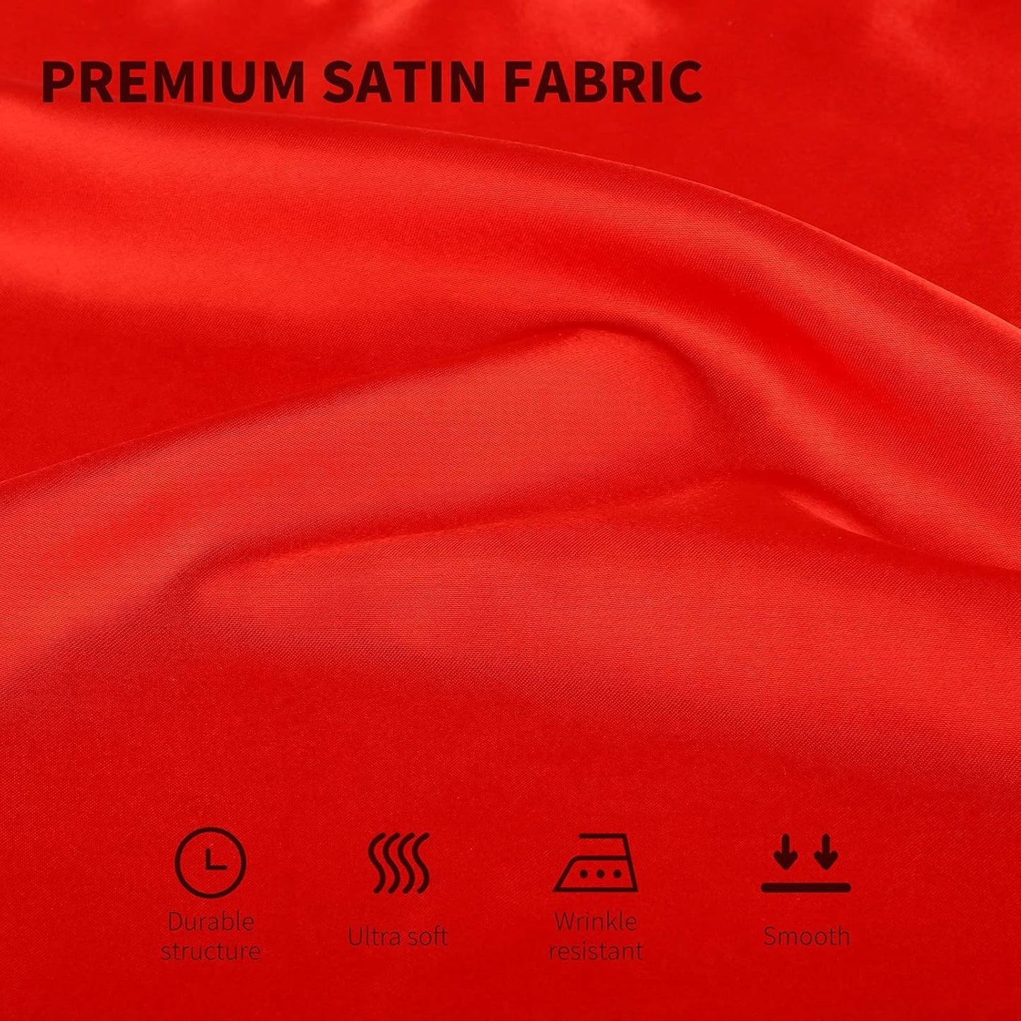 Aneco 16 Pack Square Satin Napkin Bright Silk Table Napkin Soft Smooth Fabric Table Napkin for Wedding Banquet Party Decoration, Red, 17 x 17 Inch